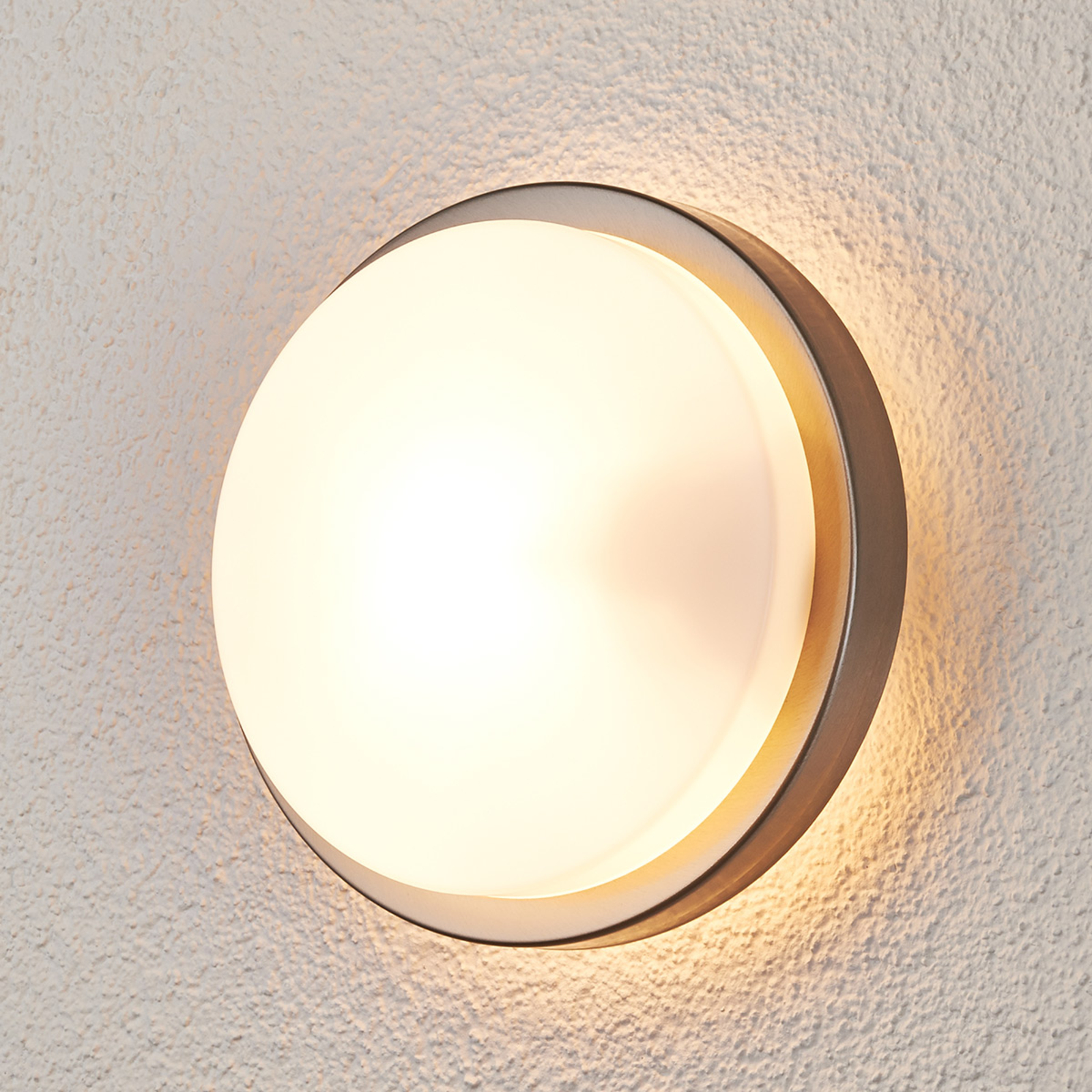 Fero Round Buiten Wandlamp Stainless Steel - Lindby