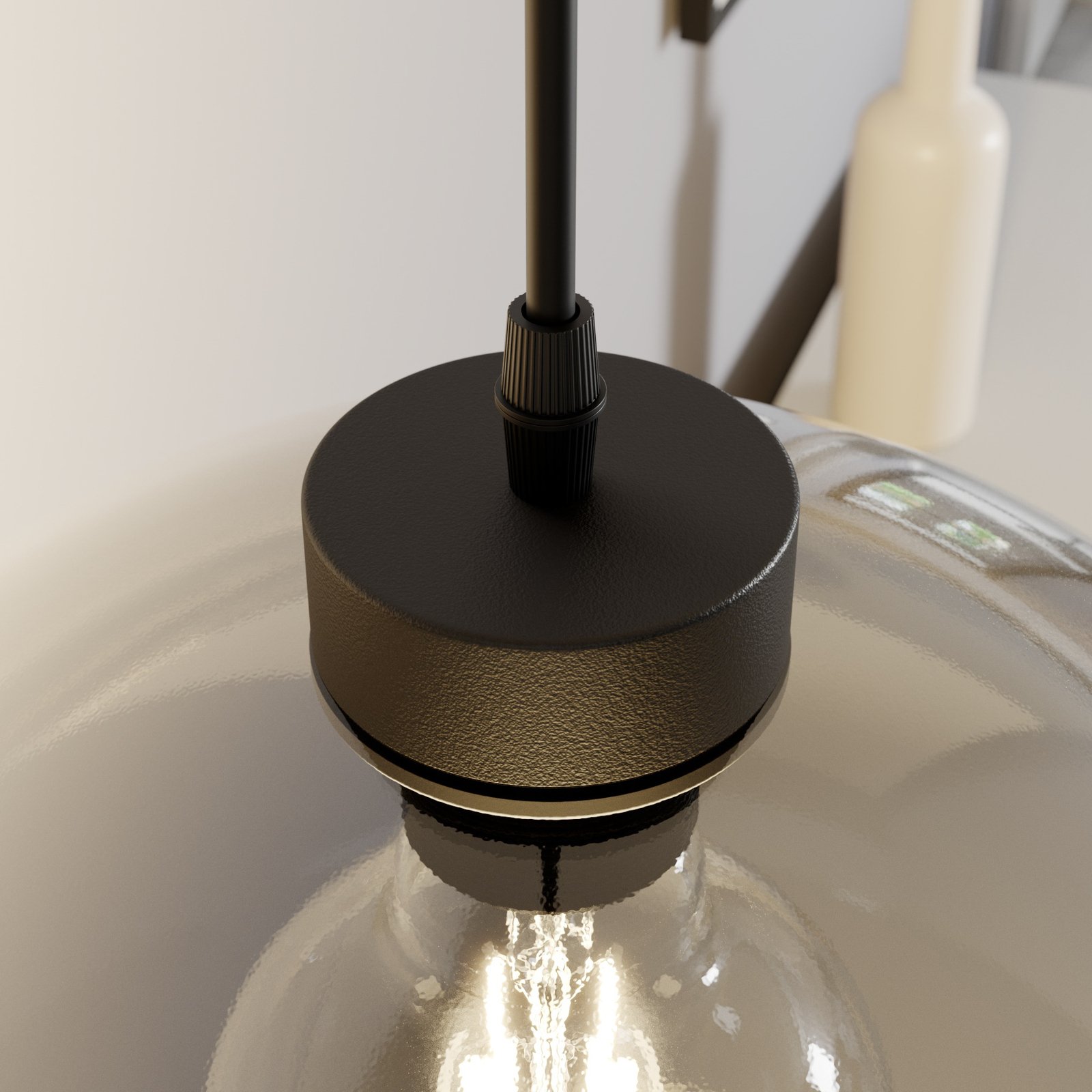 Cubus Pendelleuchte Ø 30 cm rauchgrau Glas E27