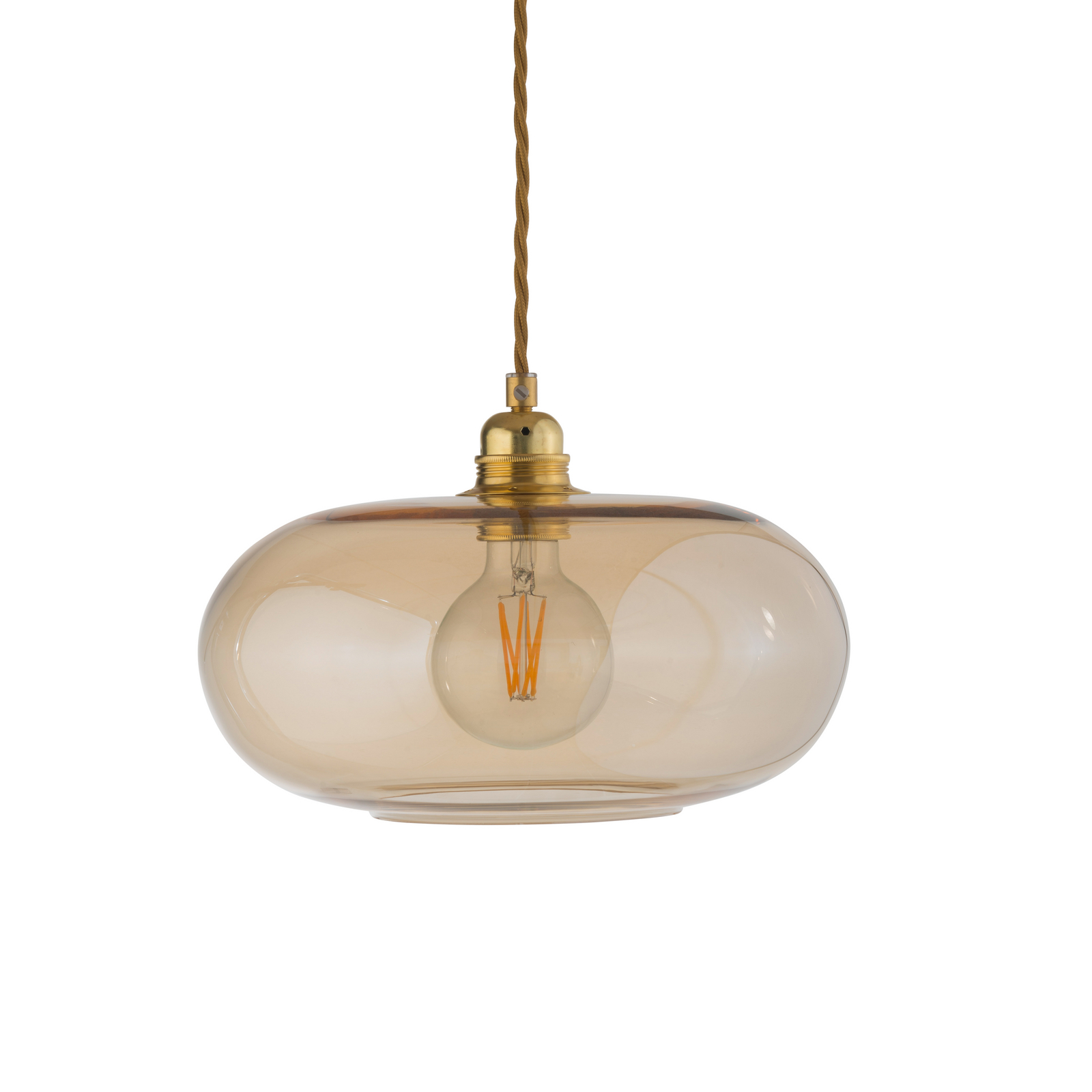 Suspension EBB & FLOW Horizon, beige, verre, Ø 29 cm
