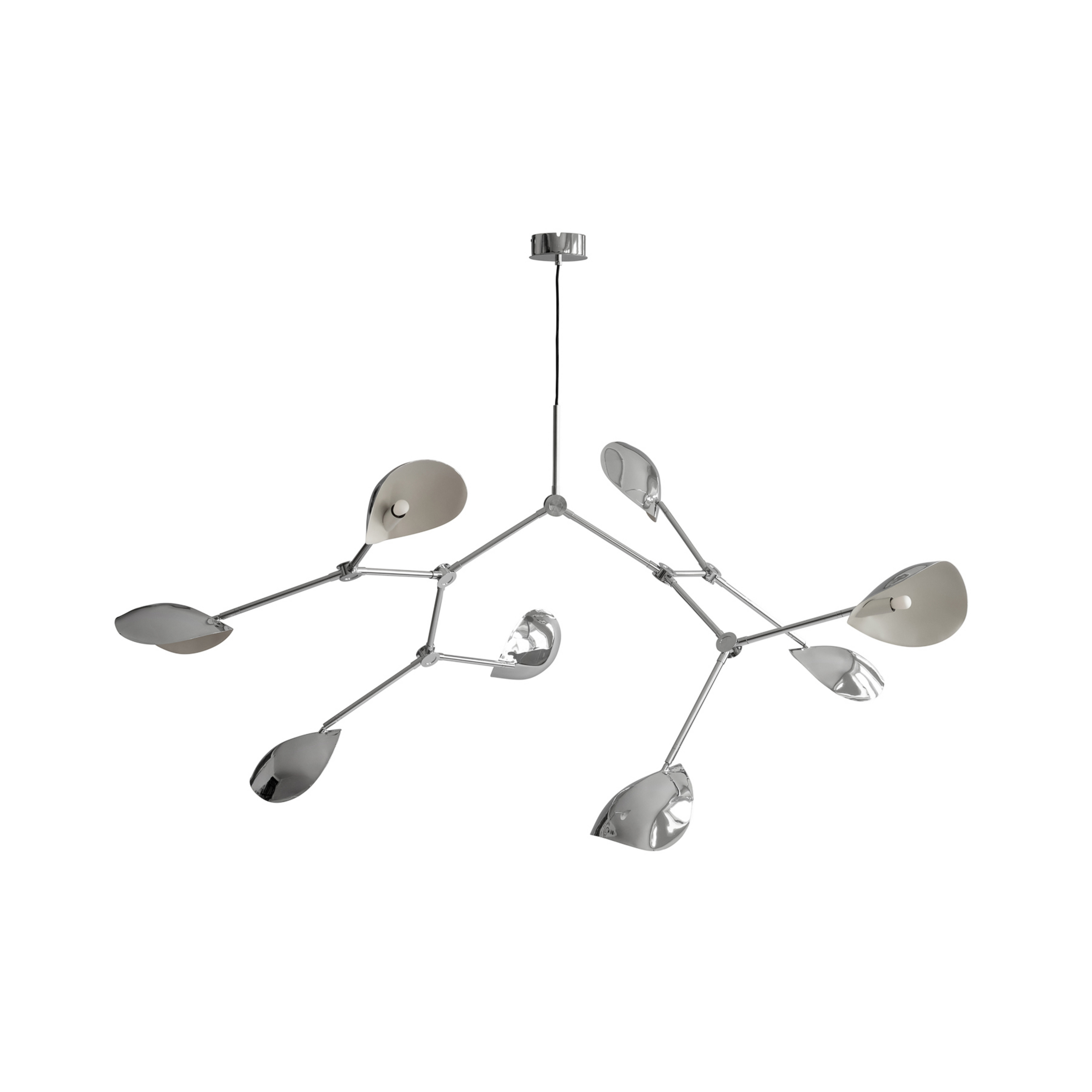 Stingray chandelier, chrome, 177 cm, 8-bulb - 101 Copenhagen