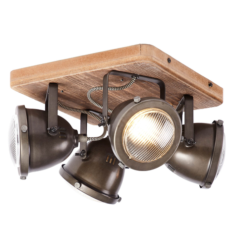 Plafonnier Carmen Wood à quatre lampes