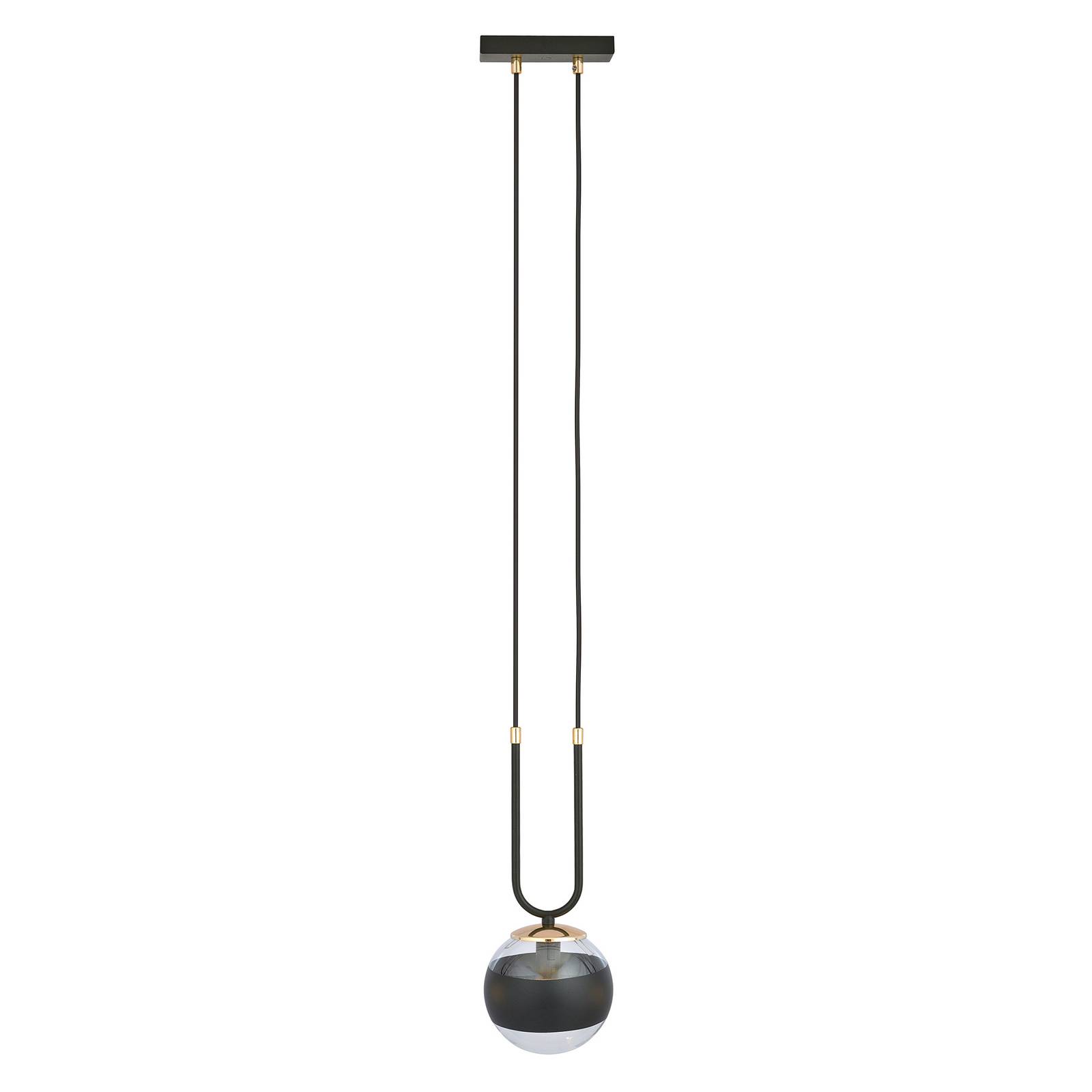 Suspension Linear noire/transparente une lampe