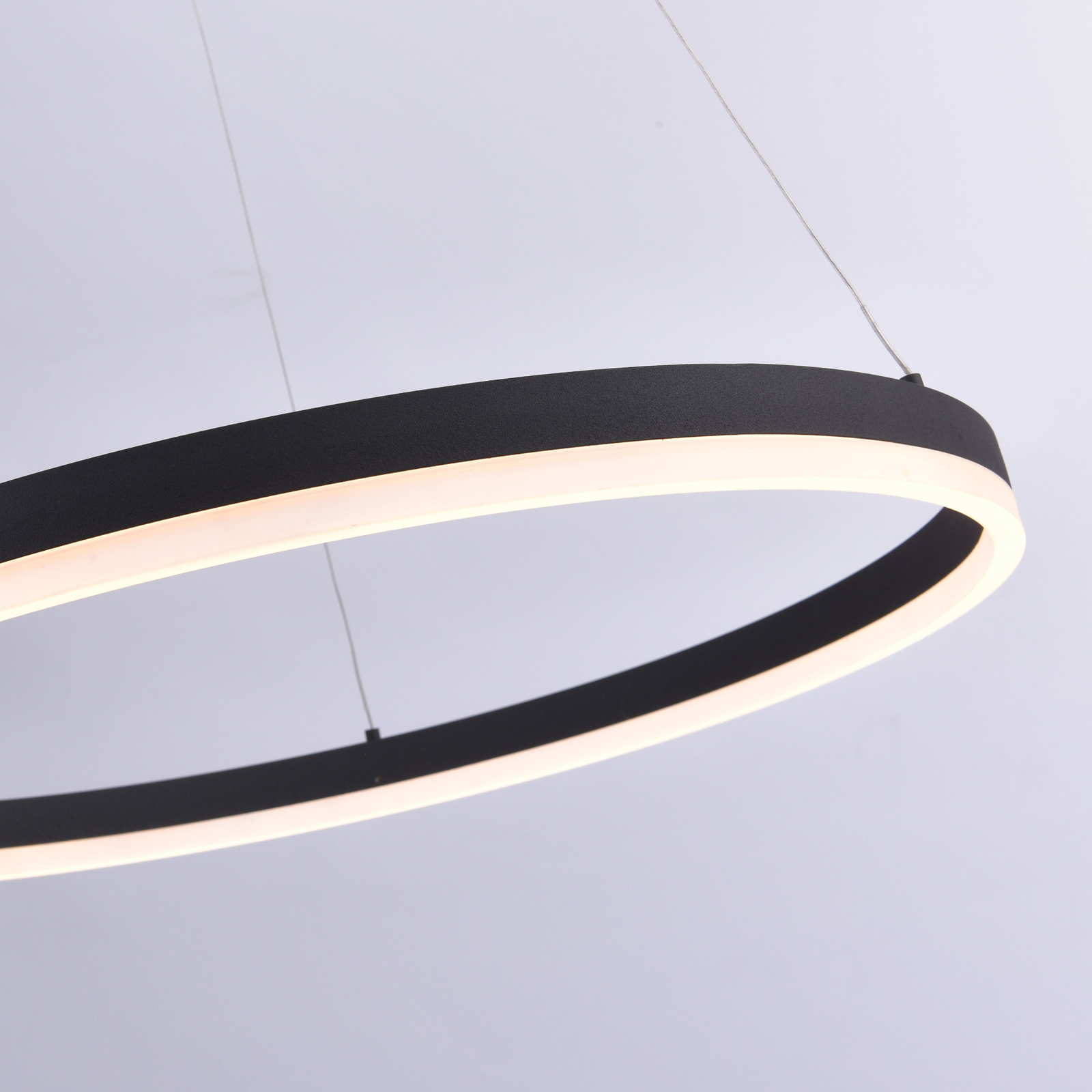 LED pakabinamas šviestuvas „TITUS“, antracito spalvos, Ø 60 cm, metalinis, su