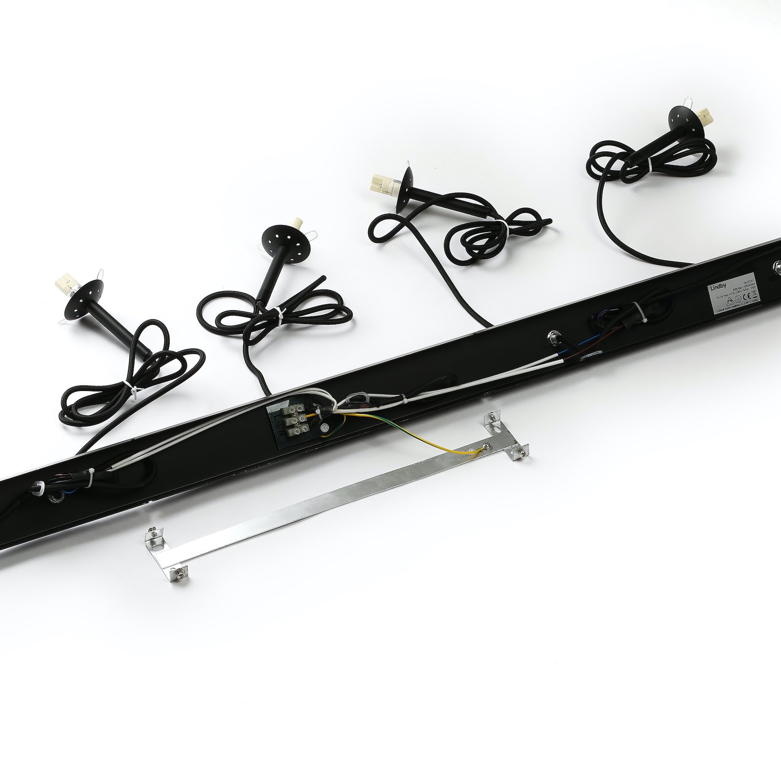 Etiena 5 Hanglamp Opal/Black - Lindby
