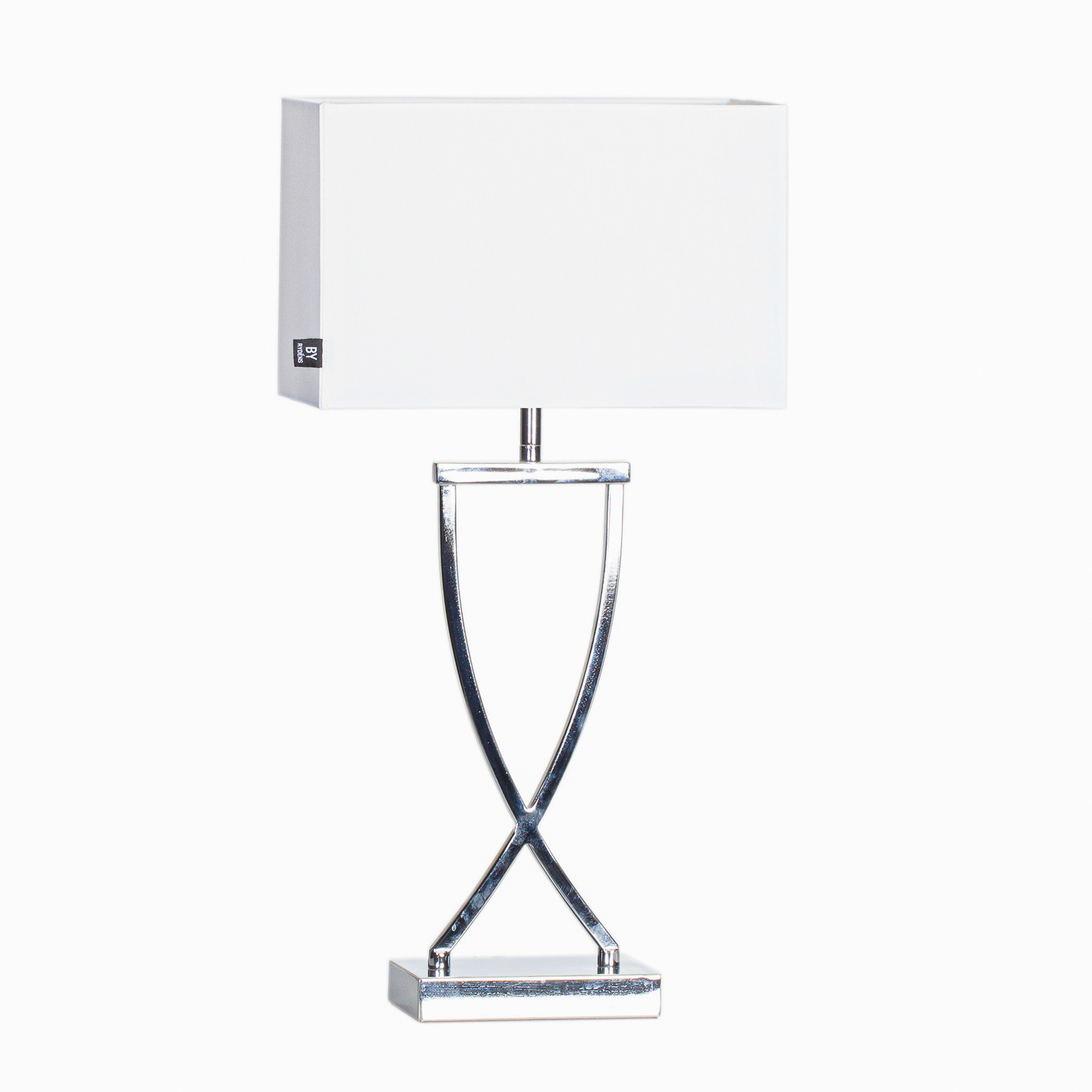 By Rydéns Omega stolová lampa chróm/biela výška 52cm