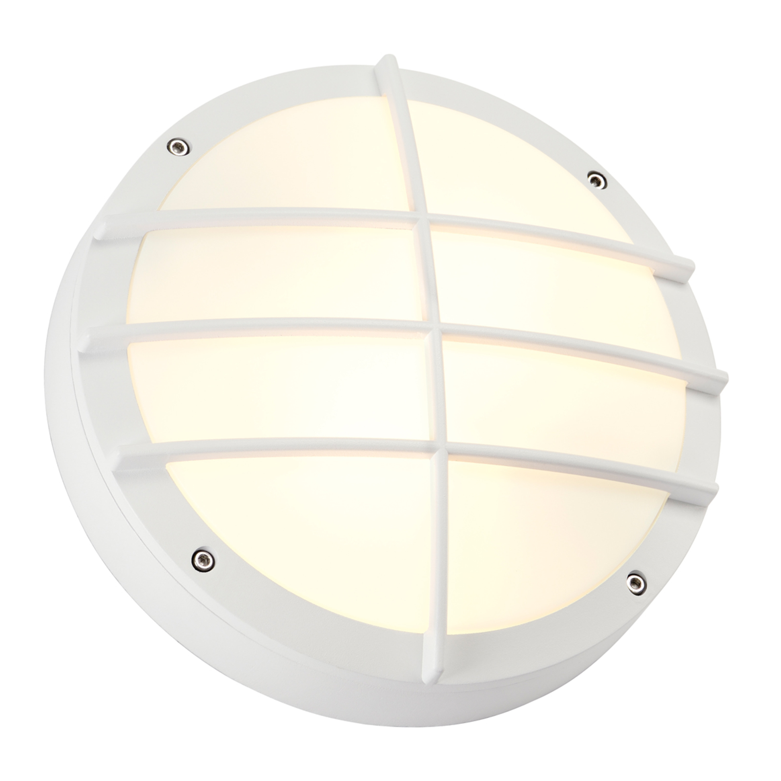 SLV BULAN GRID Elegant Exterior Wall Lamp, White, Aluminium, plastic, E27, 40 W, energy efficiency: A++
