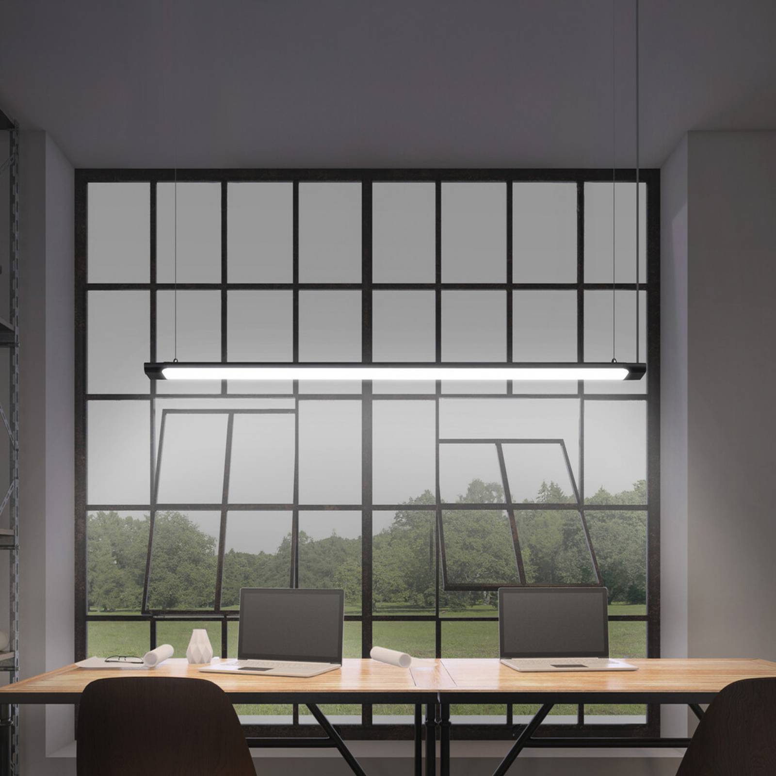 OSRAM LED-Hängeleuchte Office line Slab schwarz 4.000 K DIM günstig online kaufen