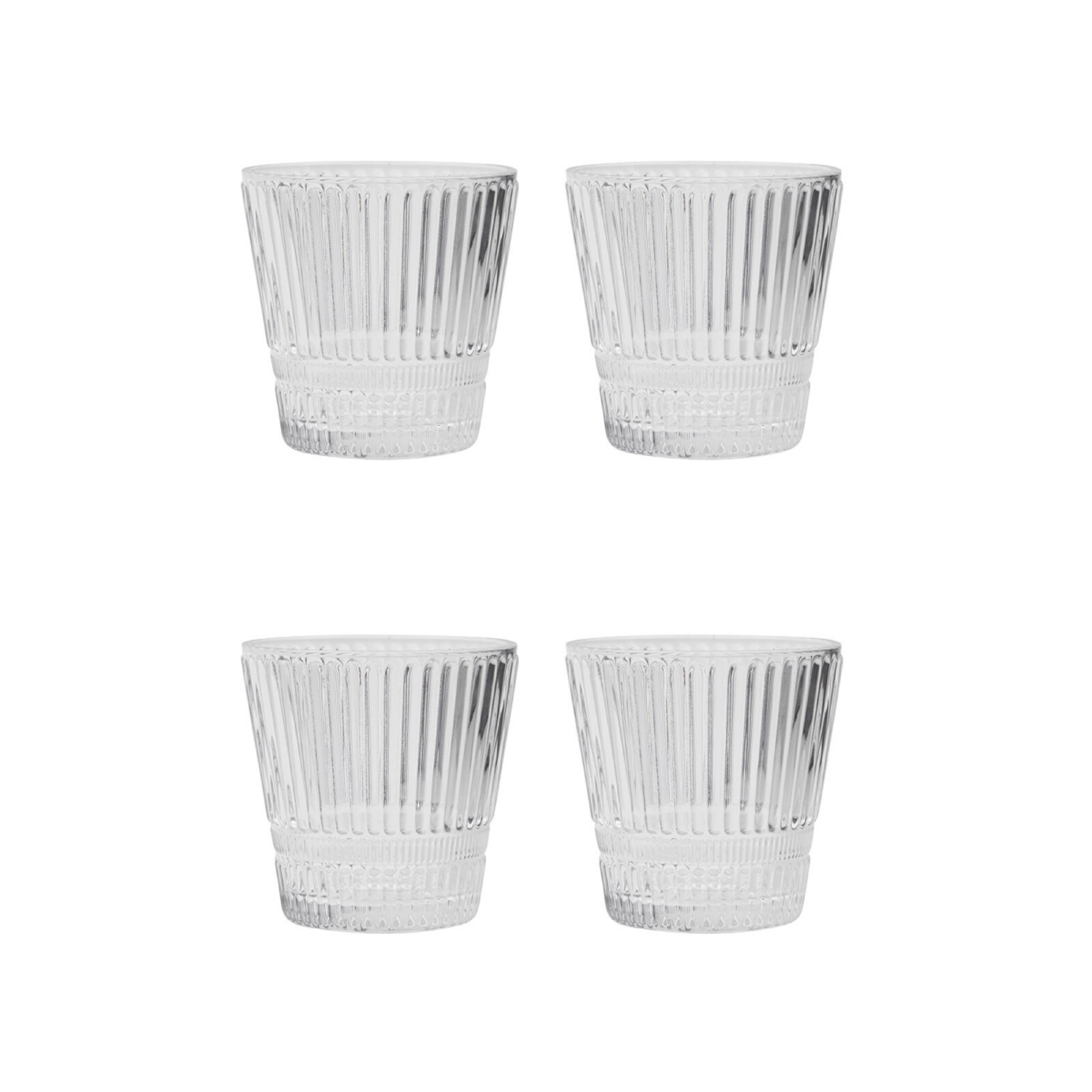 Slots Water Glass Set of 4, Glass, Clear - House Doctor