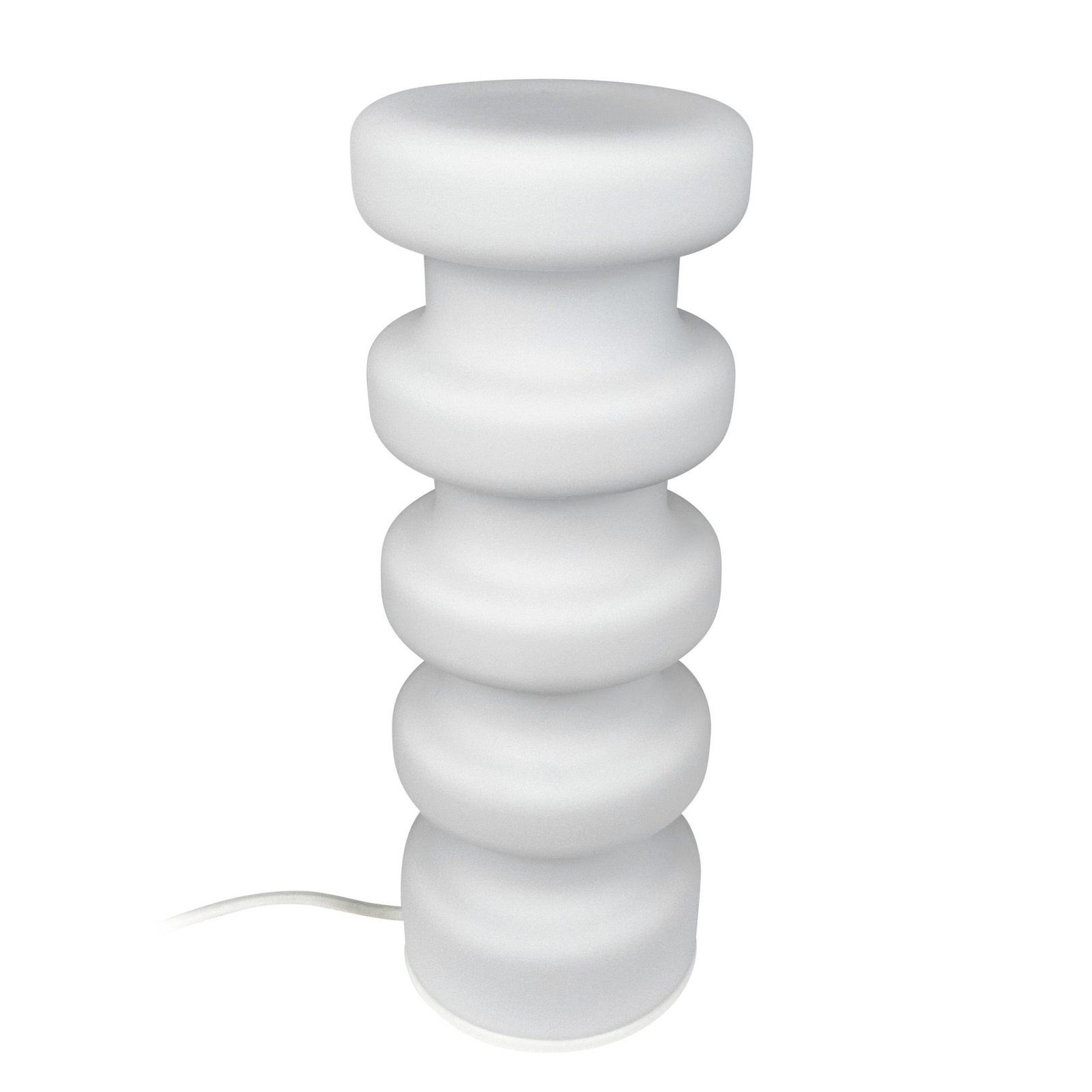 Dyberg Larsen Lampe de table Luna, blanc, hauteur 33 cm, verre