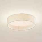 Lindby LED ceiling light Eilif, fabric, white, Ø 40 cm