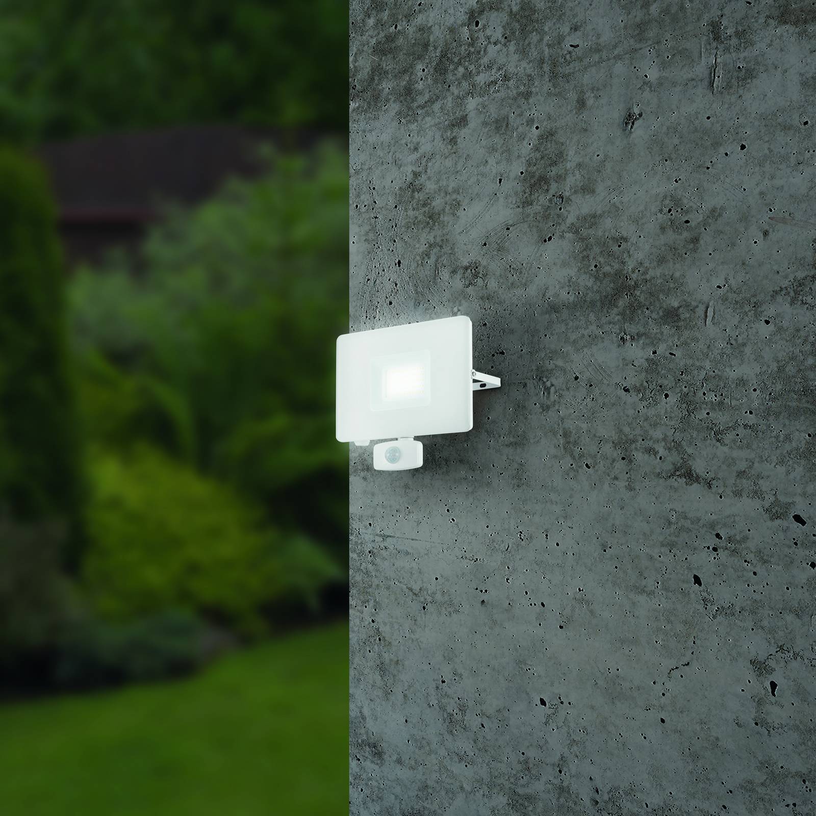  Eglo Led-außenstrahler Faedo 3 Mit Sensor, Weiß, 50w 