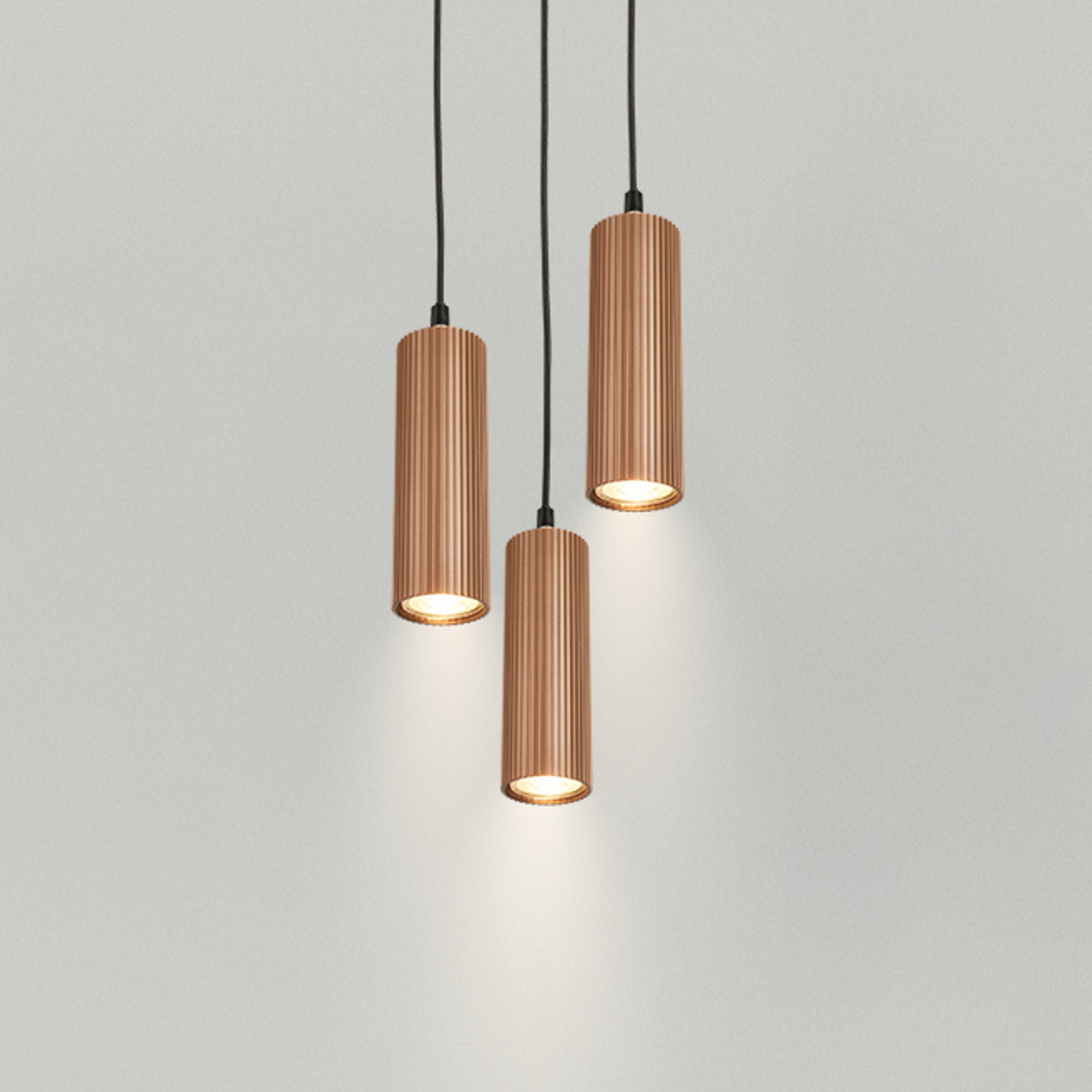 Briloner Висяща лампа „Ида“, кафява, с 3 лампи, Ø 20 см, GU10