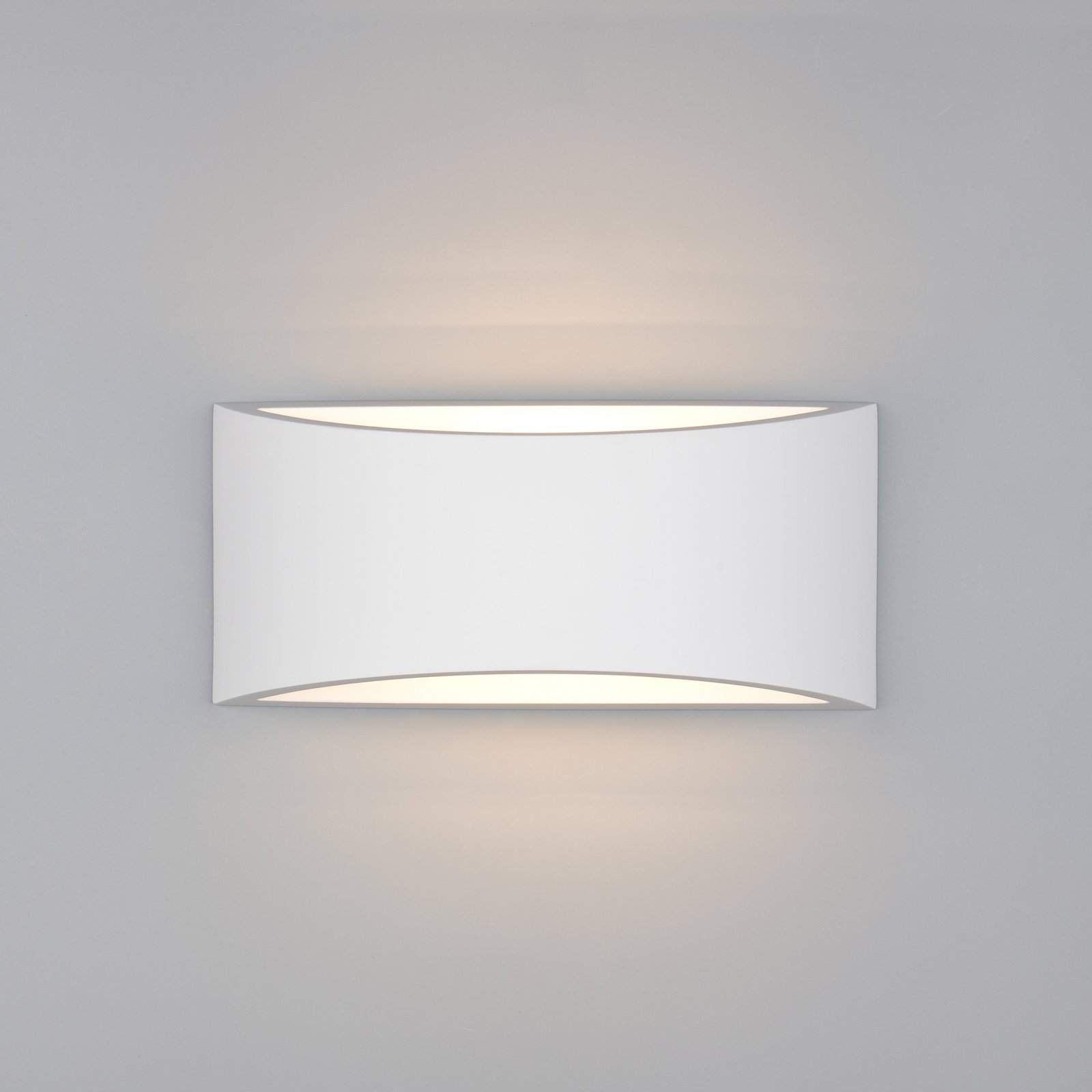 Candeeiro de parede Wacadia, branco, largura 30 cm, gesso