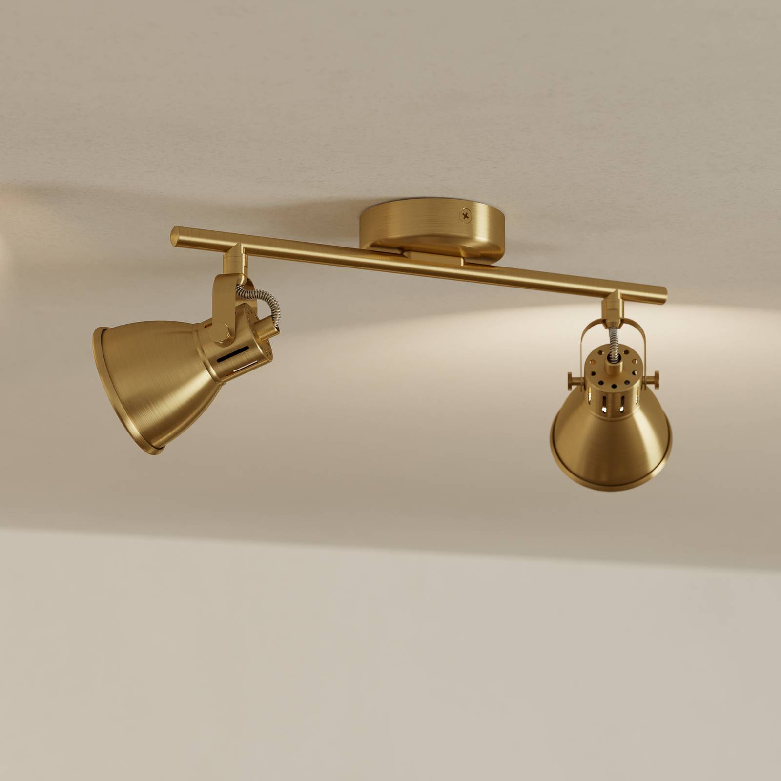 EGLO Stropní bodové svítidlo Seras, kartáčovaná mosaz, zlaté, 2 světla