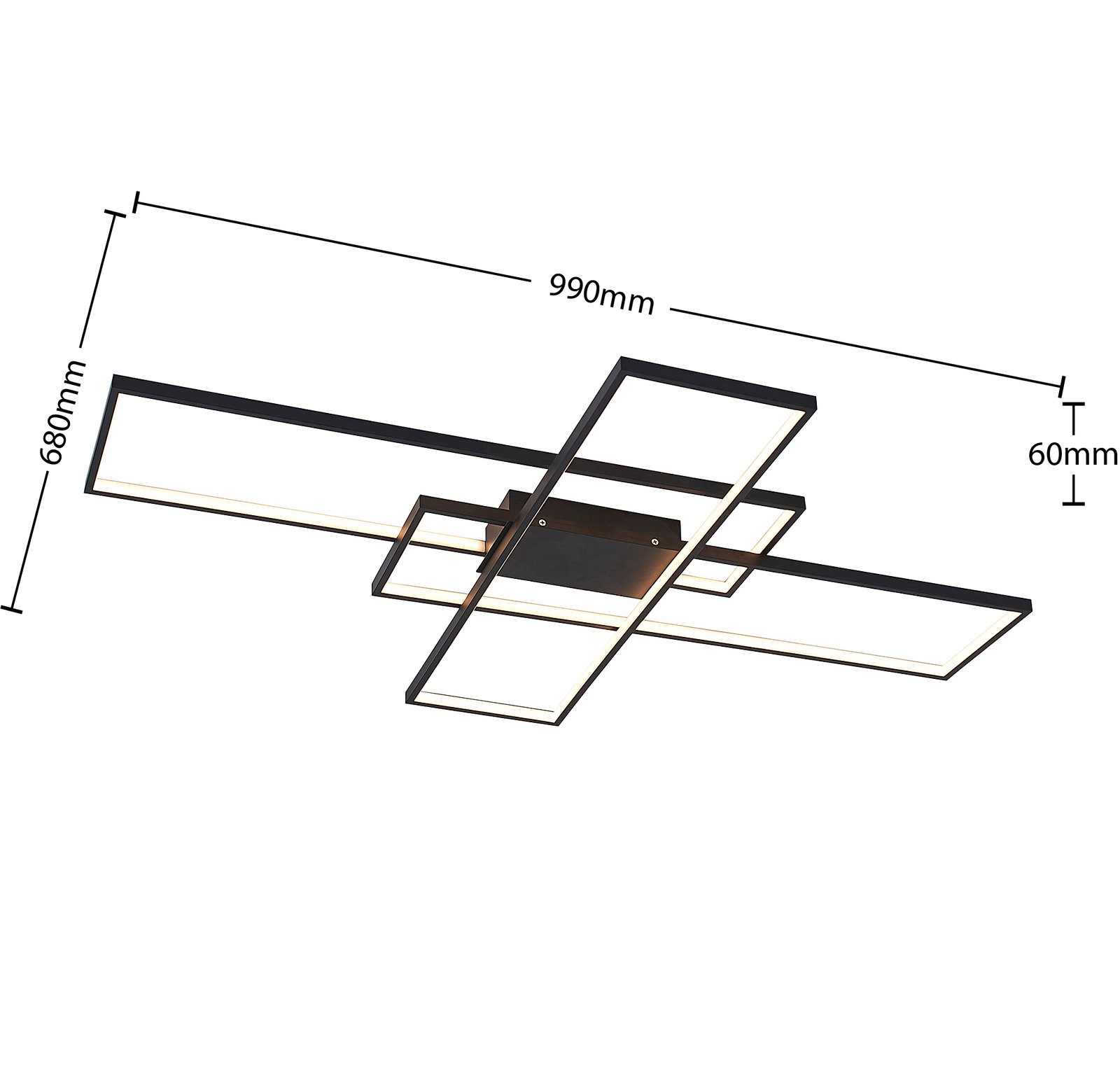 Tetson LED Lámpara de Techo Black - Lindby