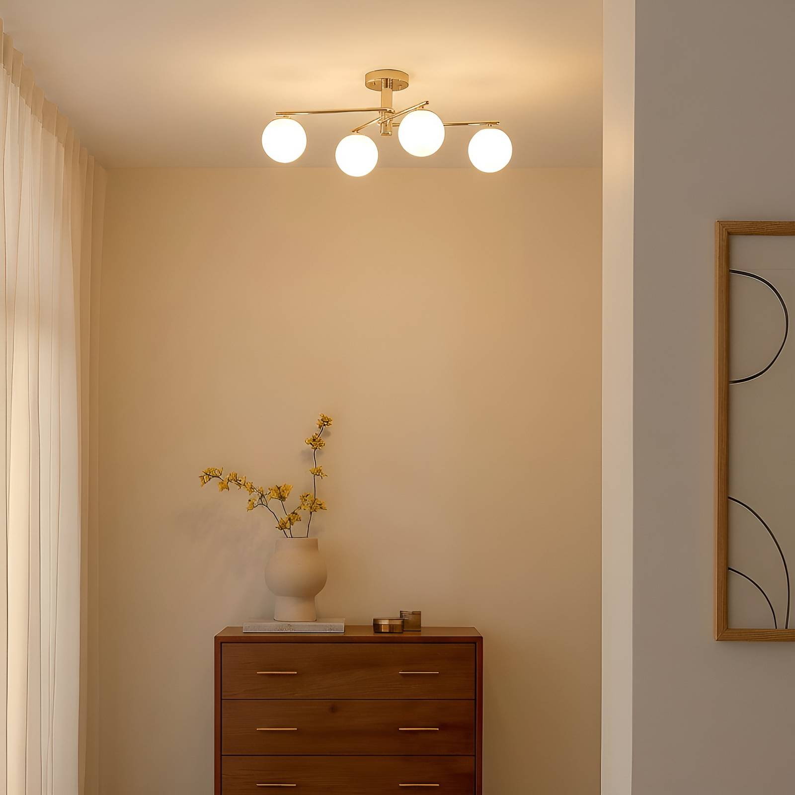 Deckenleuchte Bumerang, gold, 4-flammig günstig online kaufen