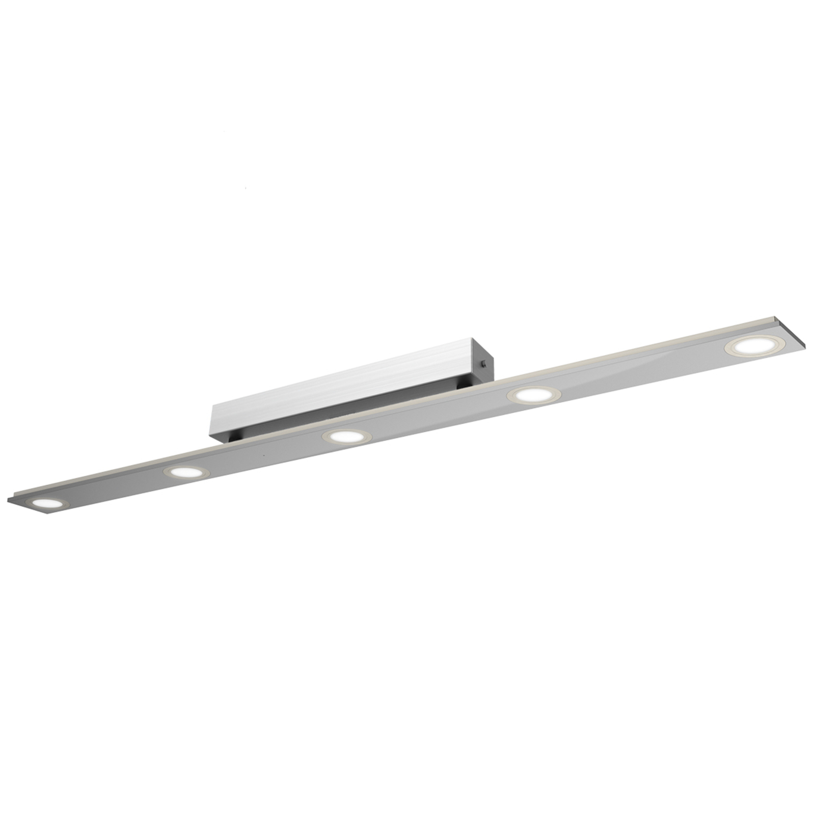 Pano elongated LED ceiling lamp, metallic