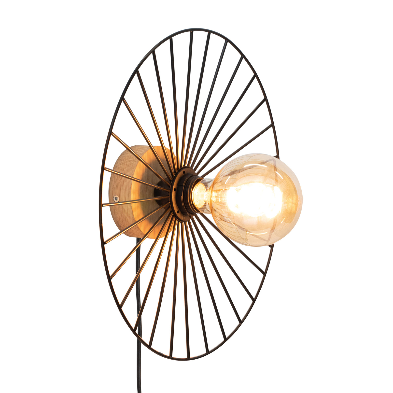 Envostar Yahel wall light, oak/black