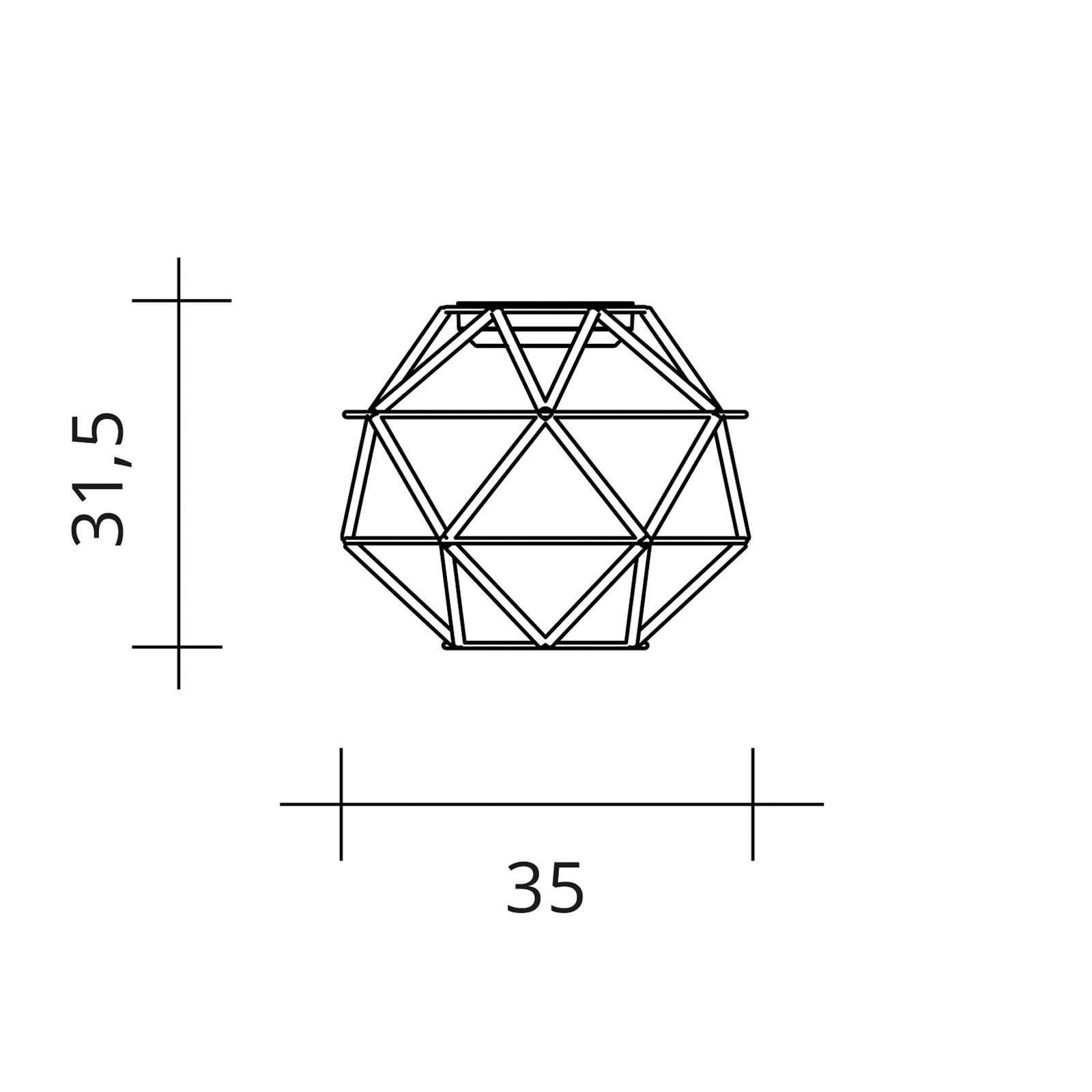 LED-Deckenleuchte Euclide, goldfarben, Metall, 35 cm breit