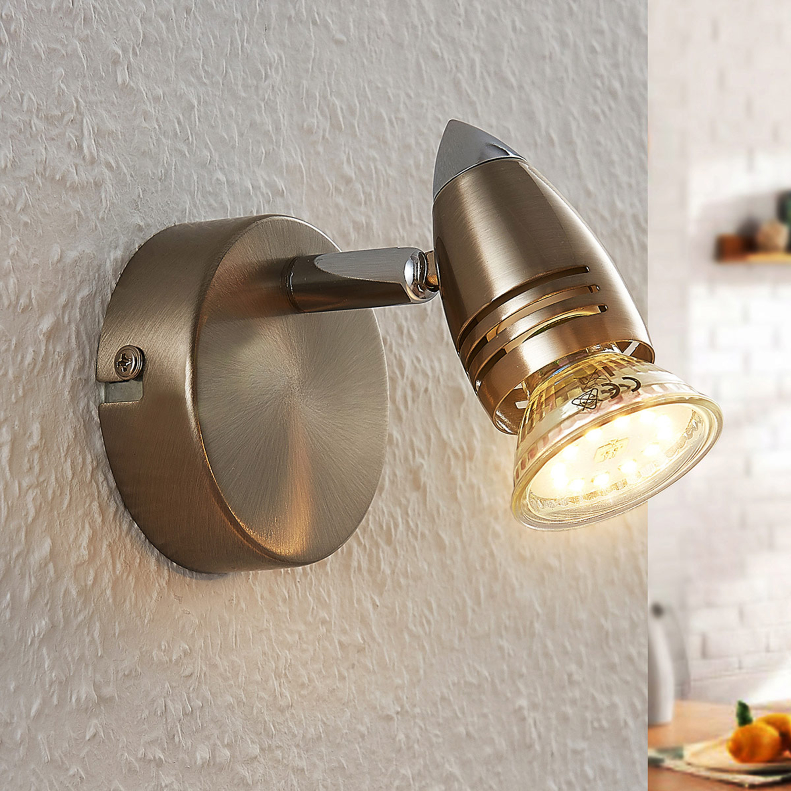 Benina LED spotlight, one-bulb, Lampenwelt.com, for Living / Dining Room, metal, GU10, 5 W, energy efficiency: A+, H: 13.8 cm