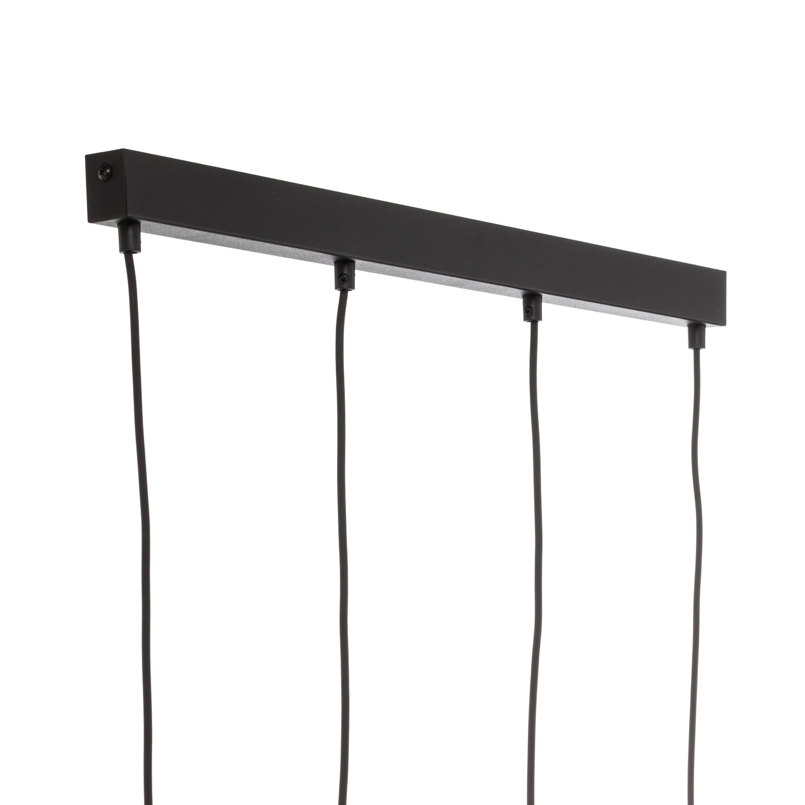 Piano hanglamp, langwerpig 4-lamps zwart