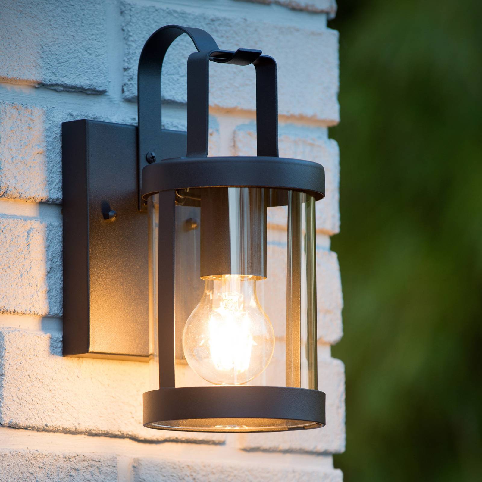 Photos - Floodlight / Street Light Lucide Lindelo outdoor wall light with clear glass 