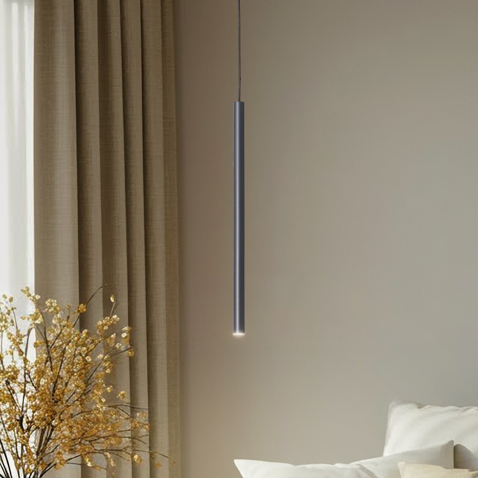 Lampada a sospensione Sopel 1, antracite, a 1 luce, acciaio, Ø 5 cm