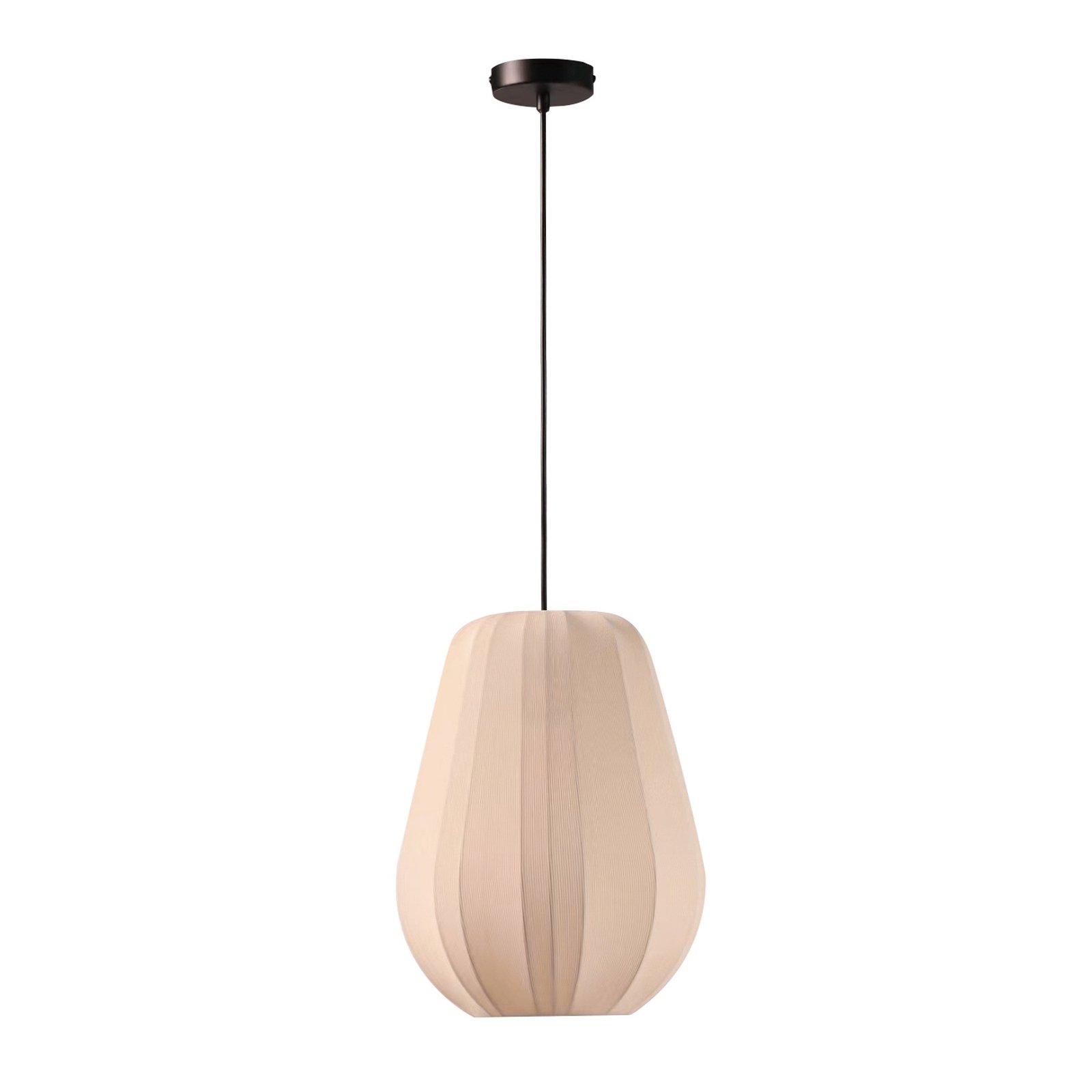 Lindby hanglamp Helin, beige, Ø 30 cm, stof