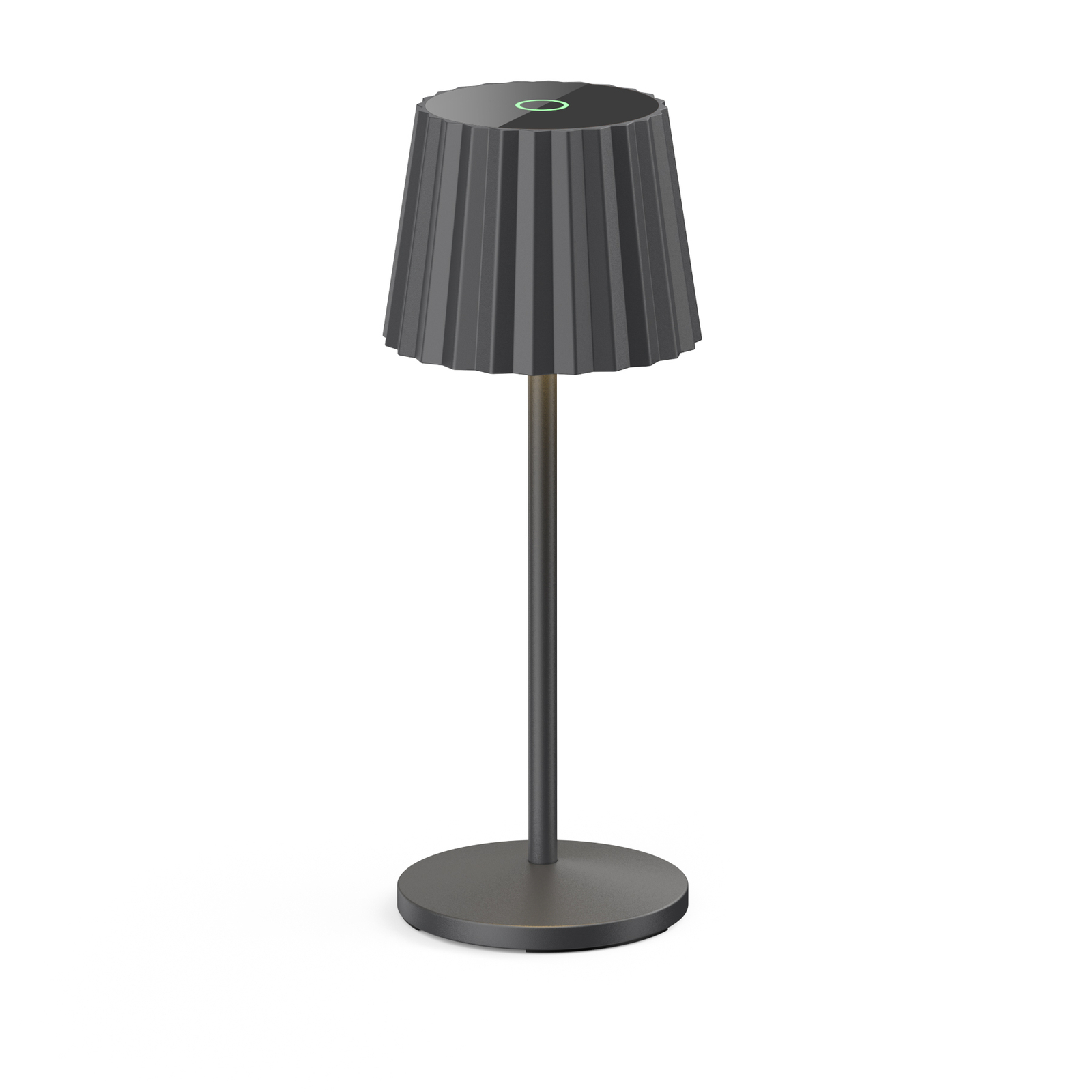 Lindby LED-es, újratölthető asztali lámpa Esali, fekete, alumínium, 11 cm