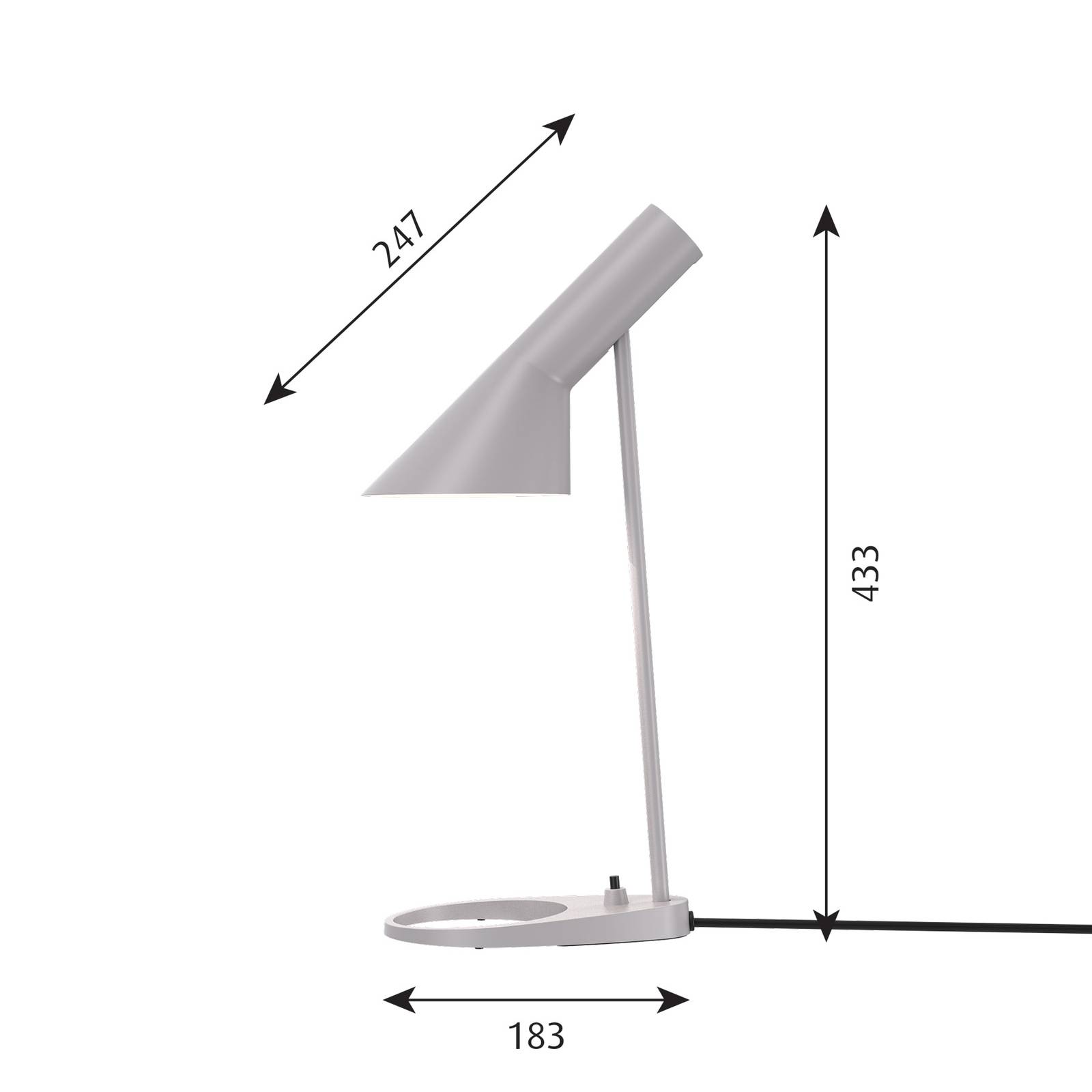 E-shop Louis Poulsen AJ Mini stolová lampa, svetlosivá