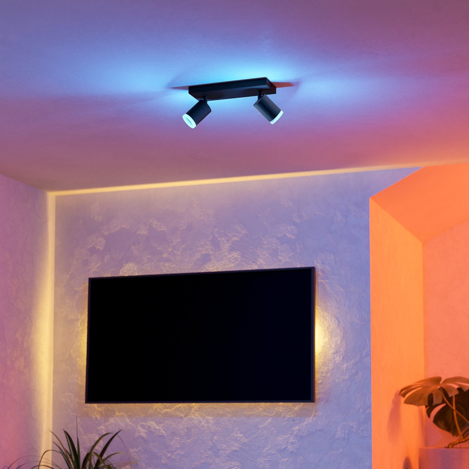 EGLO connect Smart-LED-Spot Melitello-Z, 2-flg., schwarz