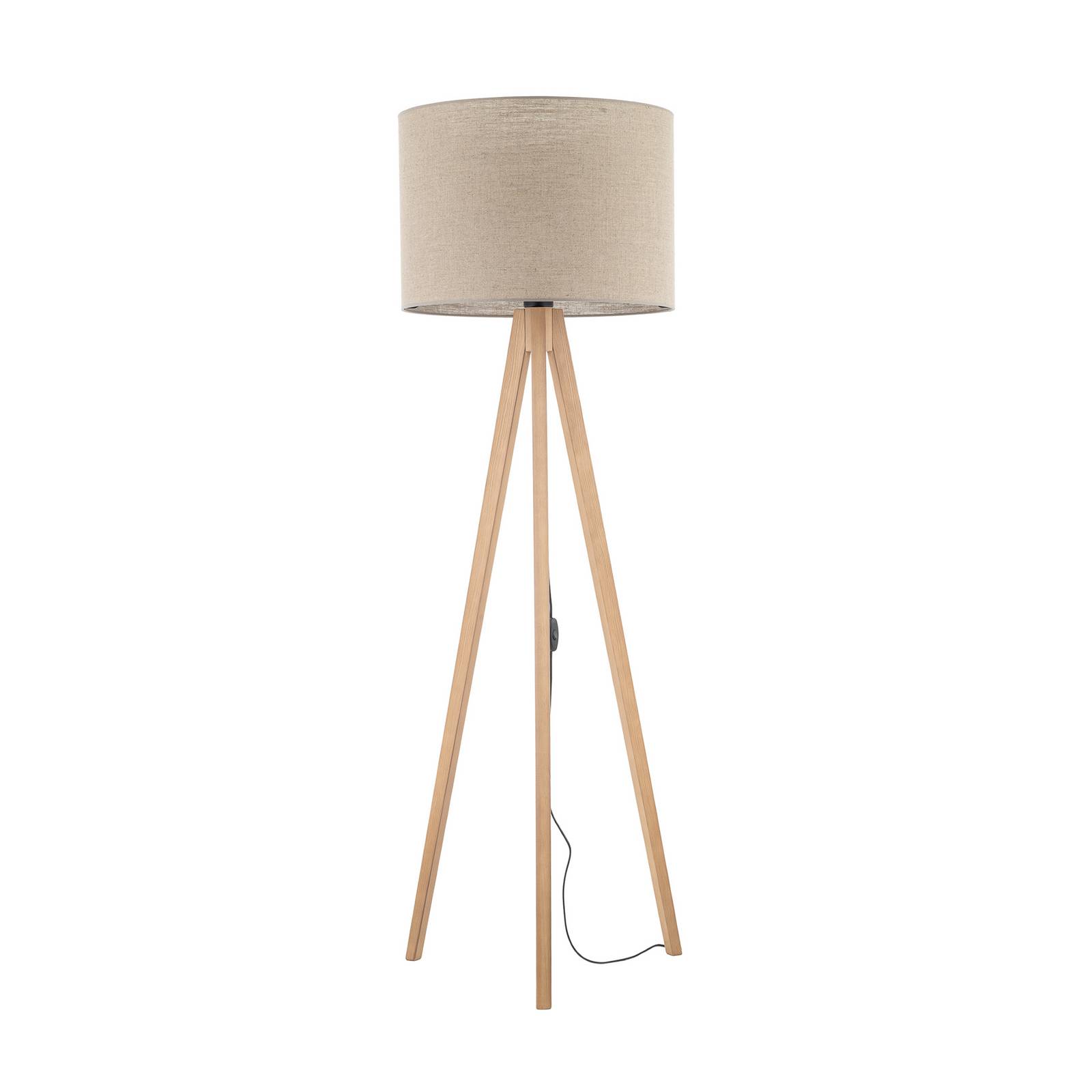 Stehleuchte Grand, beige/kiefer, Höhe 145 cm, E27