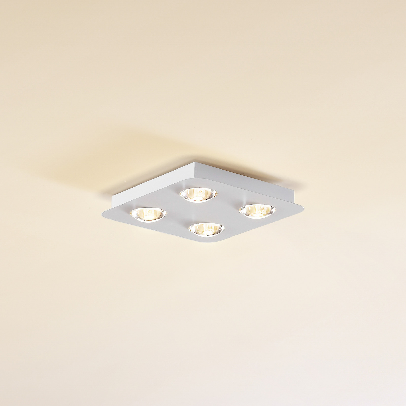 Lindby Plafonieră Jyla alb mat 25 x 25 cm 4 becuri - Hol - Modern - Metal