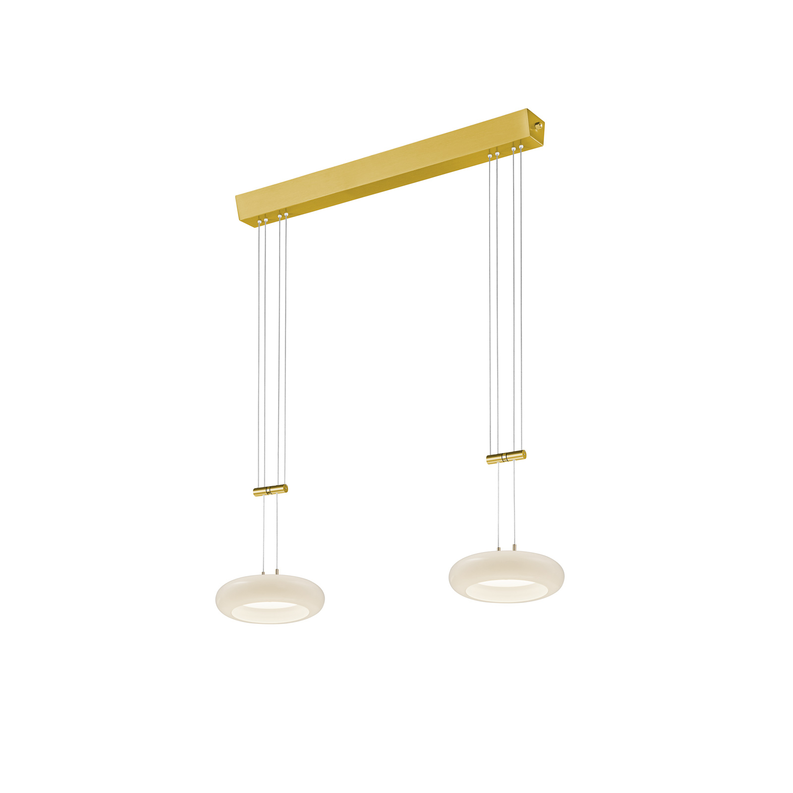 BANKAMP Centa hanging light 2-bulb, brass
