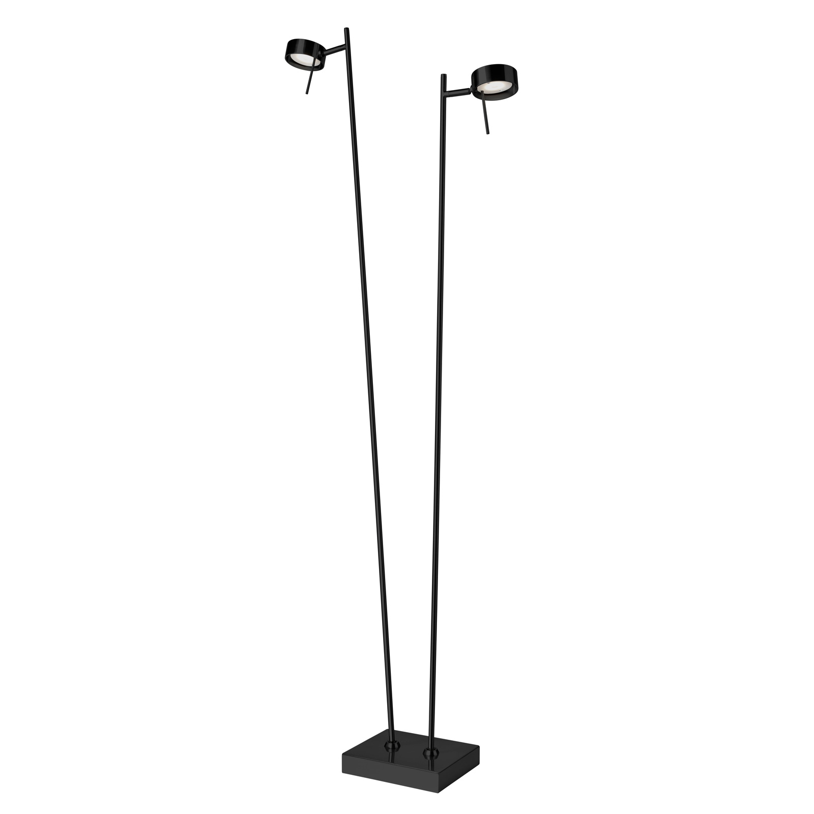 Sompex Bling LED floor lamp, dimmer, two-bulb black, for Living / Dining Room, metal, 5 W, energy efficiency: A+, H: 140 cm