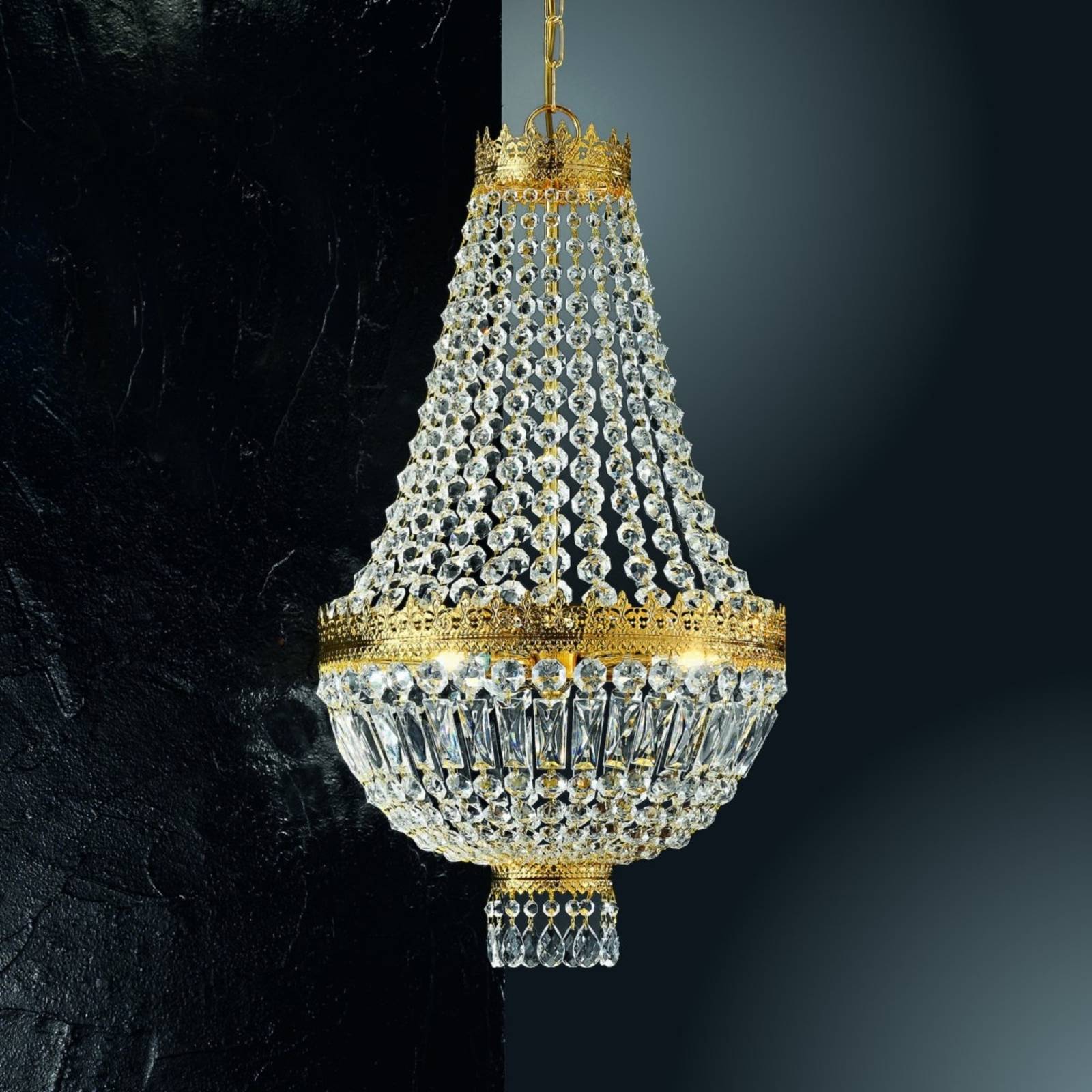 24 karátos aranyozott függő lámpa Cupola