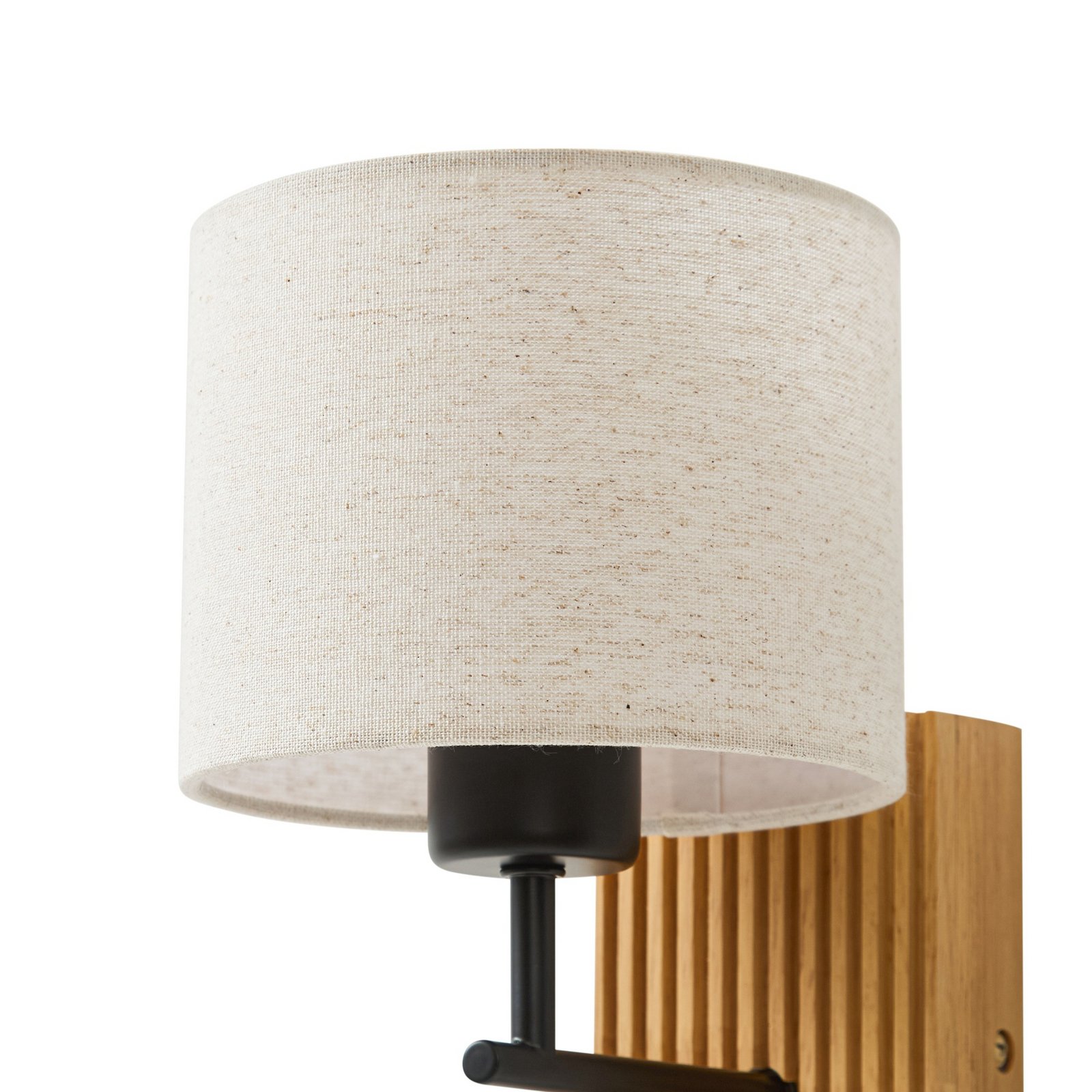 Applique murale Lieske, beige, 39 cm, lampe de lecture, textile - Lucande