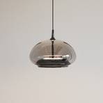 LOOM DESIGN LED hanging light Avalon, black/grey Ø 20 cm glass