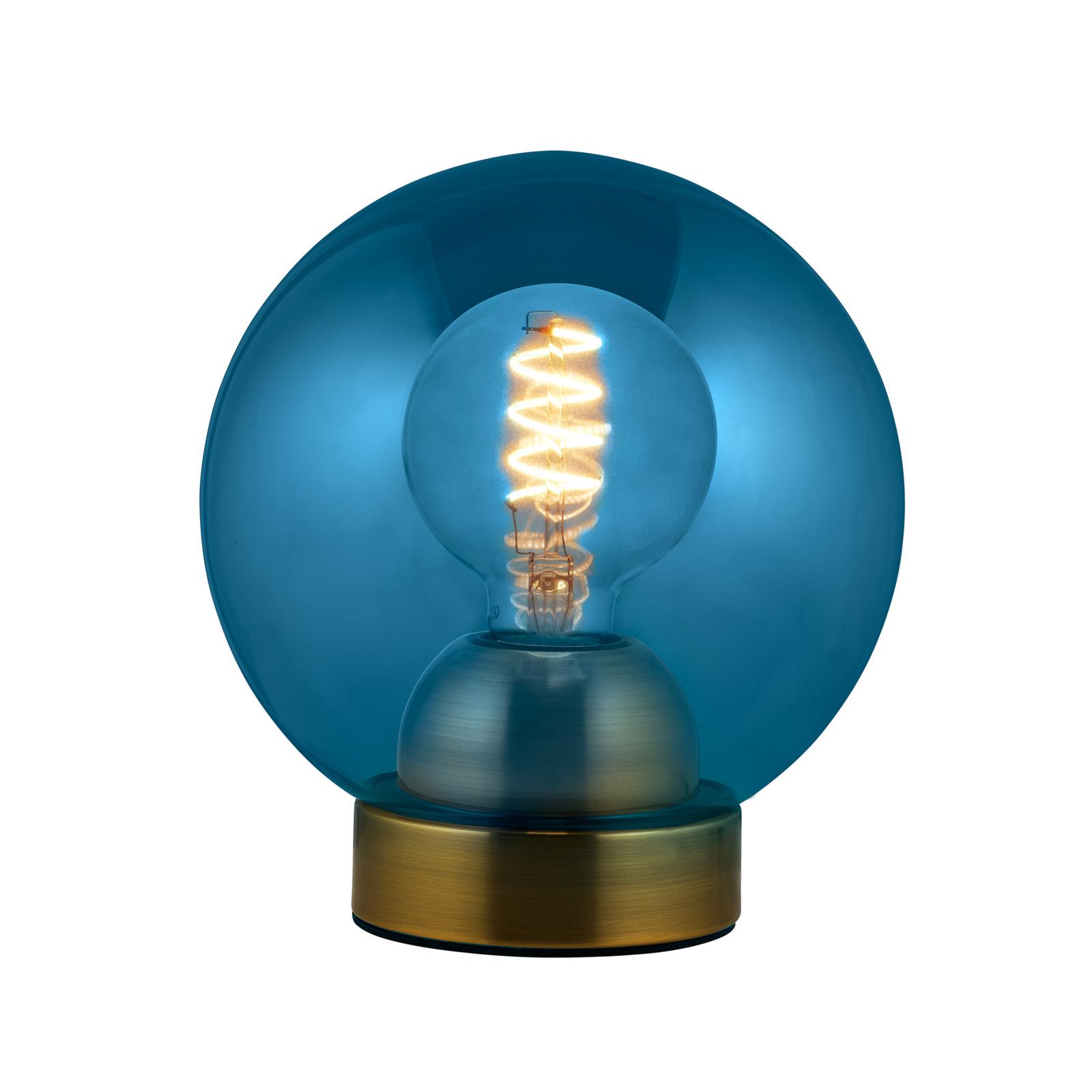 BUBBLES Tischlampe, blau, Ø 18 cm, Glas, E27 - Halo Design