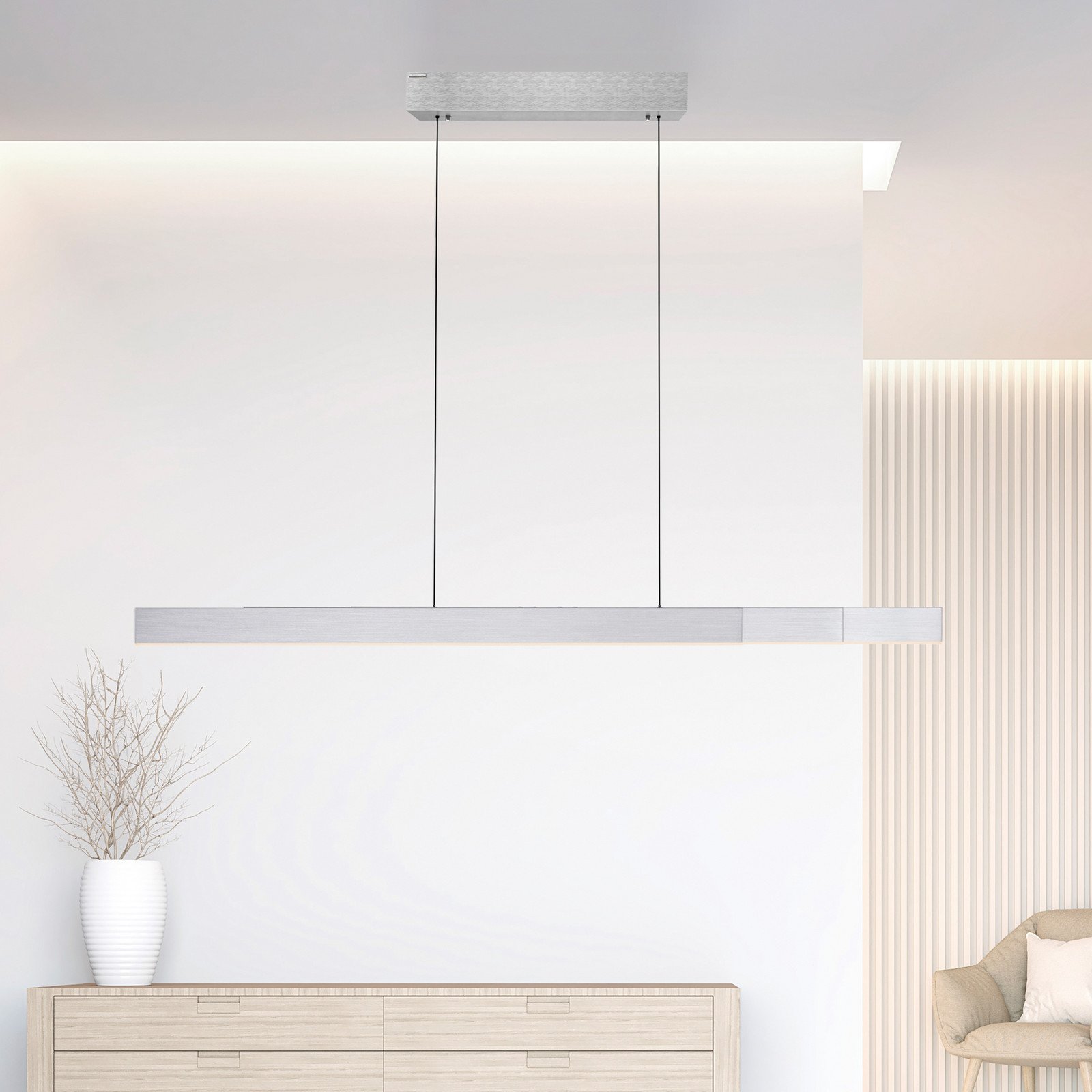 Lampă suspendată PURE LED Moto-Rise argintiu aluminiu CCT - Camera de zi / sufragerie - modern - Metal
