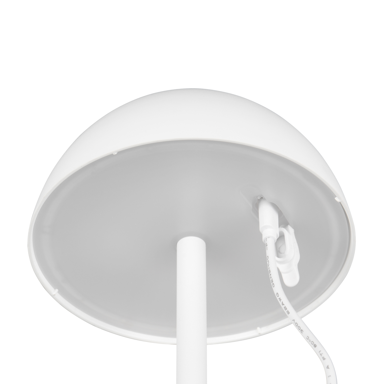 Lampe de table LED rechargeable Ricardo, blanc, hauteur 30 cm, plastique