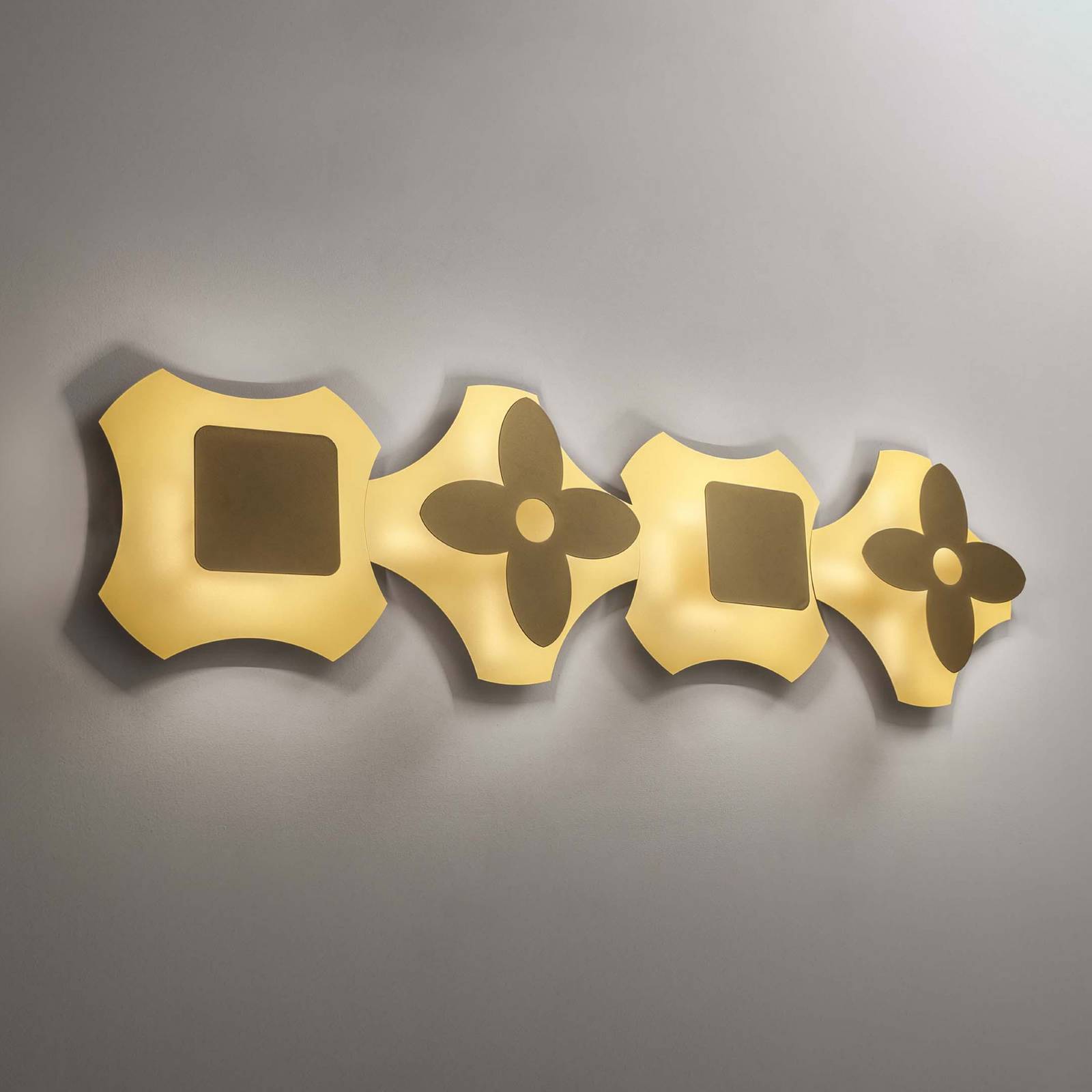 OLEV Kinkiet LED ORNATO FLOWER, złoty/brązowy, metal 2700 K
