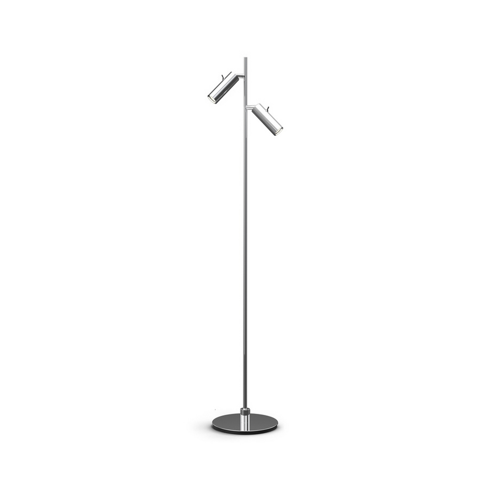 Lampadaire PIPELINE, couleur chrome Hauteur 133 cm à 2 lampes - Herstal