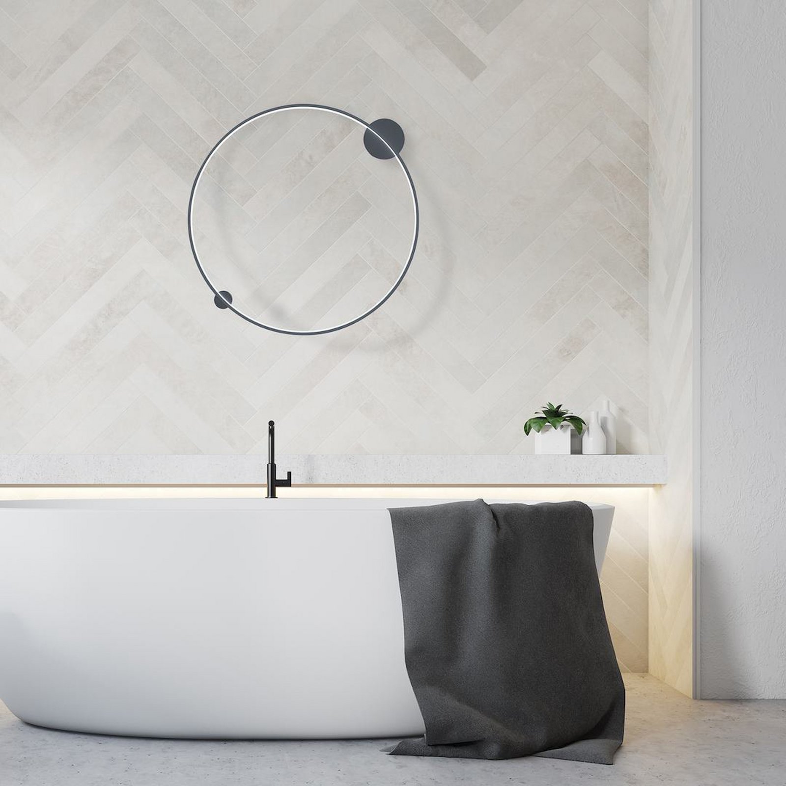 LED stropní svítidlo Saturno, černé, Ø 80 cm, kov, 4 000 K
