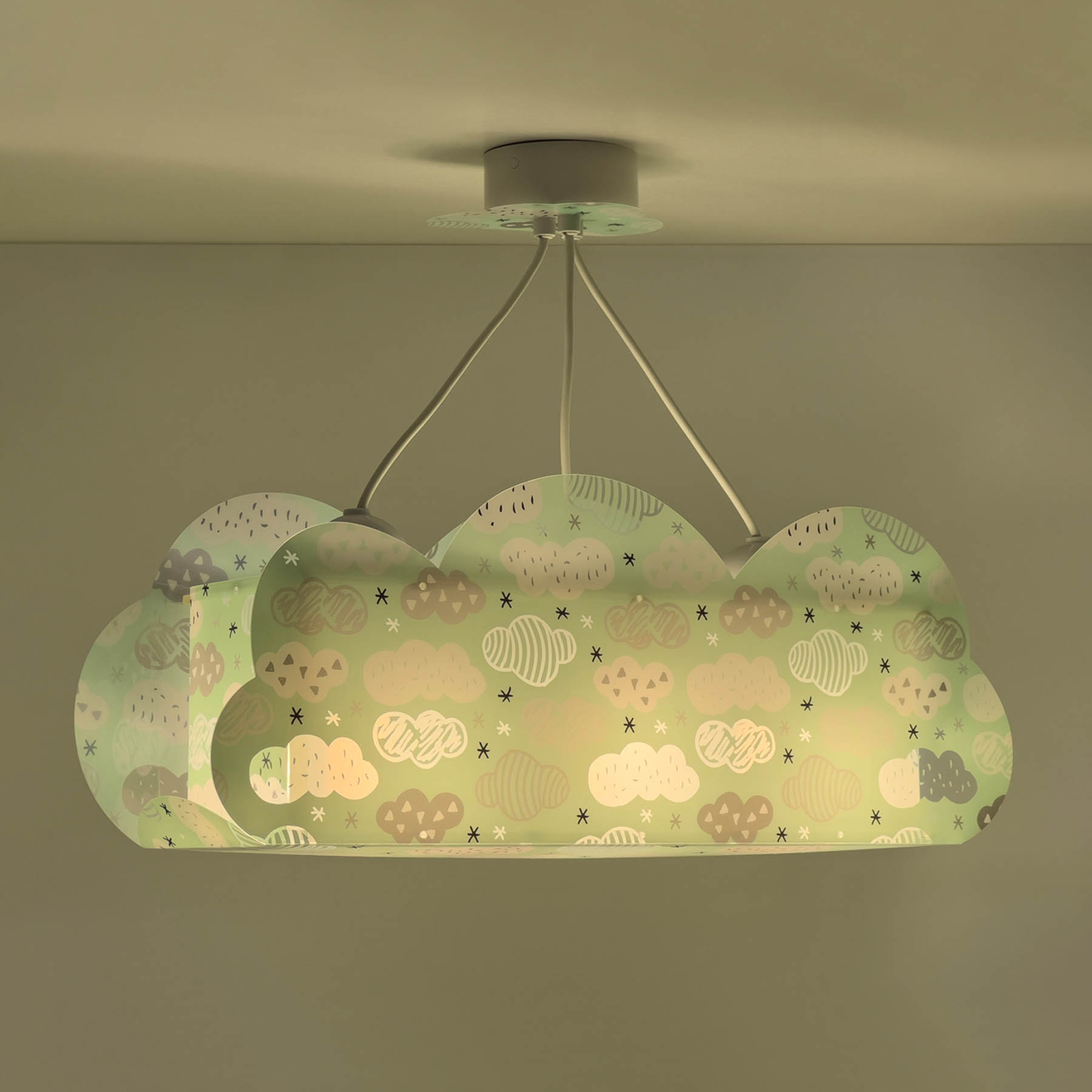 Dalber Cloud Green colgante, forma de nube, verde