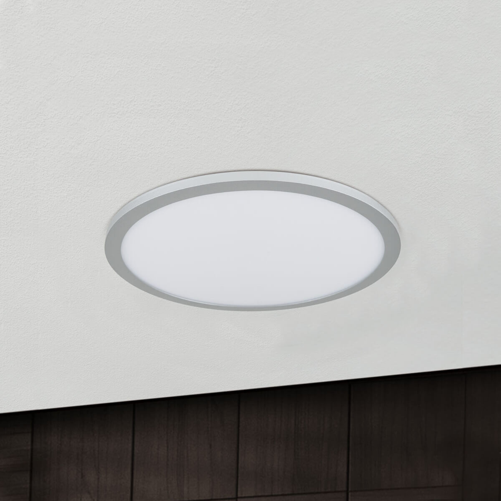 Titanium kleurige LED plafondlamp Aria, dimbaar