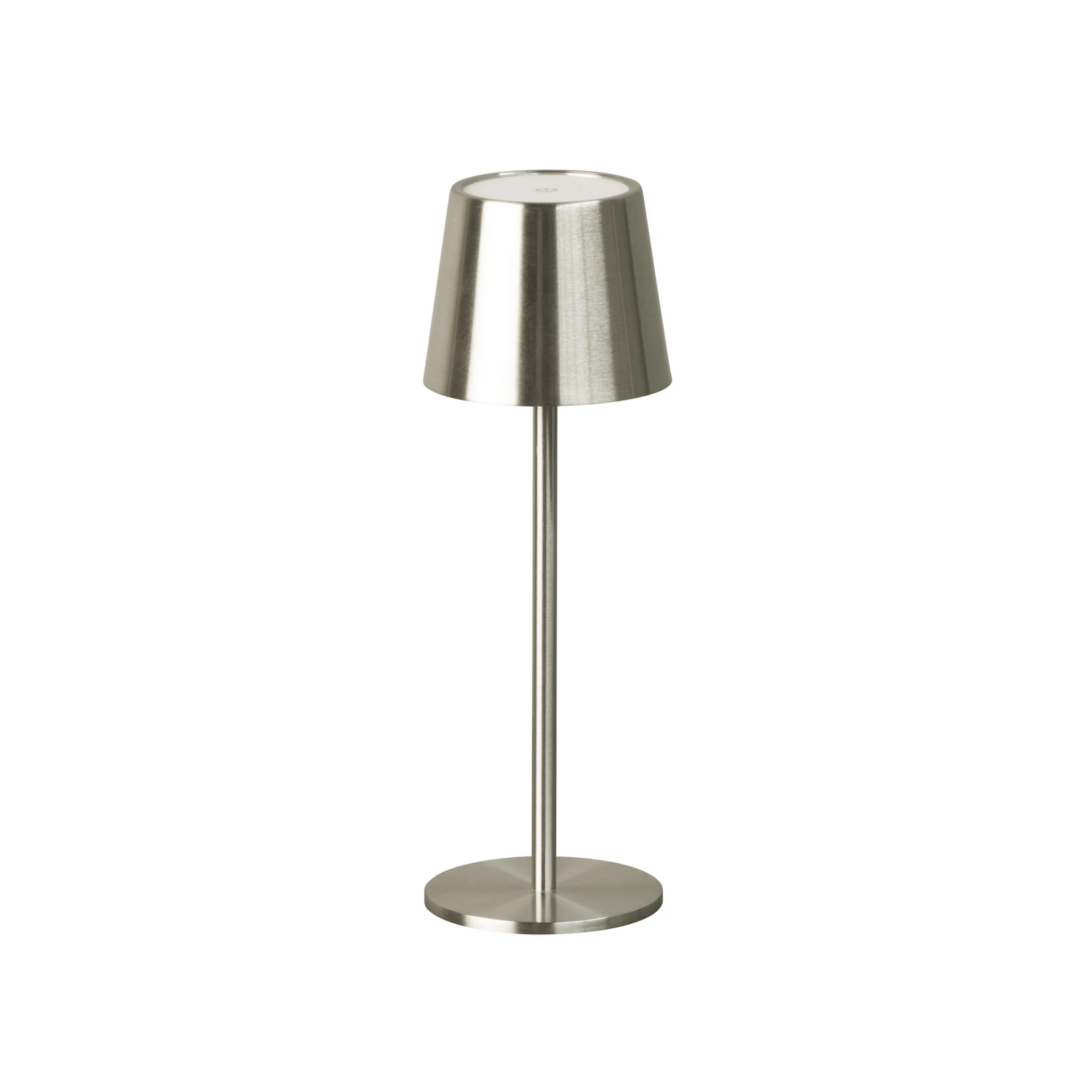 LED tafellamp Roxi, nikkelkleurig, metaal, IP54, dimbaar