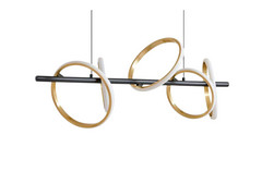 Madu LED Lampa Wisząca L92,5 Czarny/Złoty/Biały - Lucande
