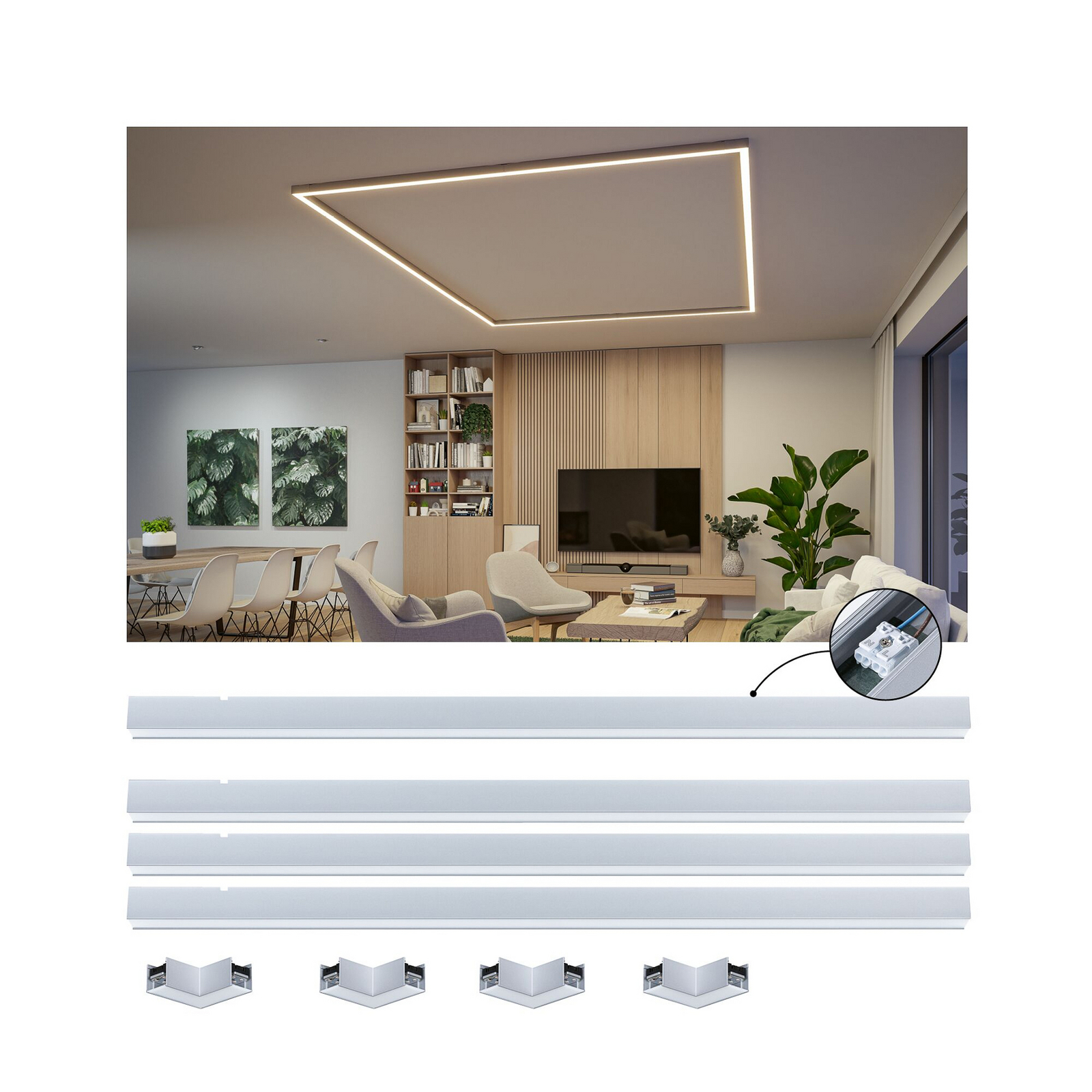 Paulmann Linion lyskanalsystem, krom, 82 W, aluminium Paulmann Linion lyskanalsystem, krom, 82 W, aluminium