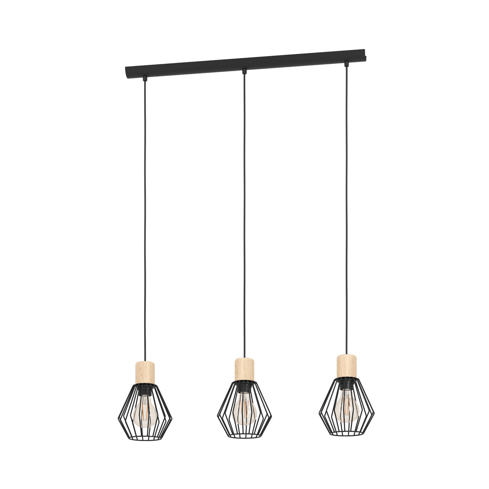 Palmorla hanging light, oblong 3-bulb